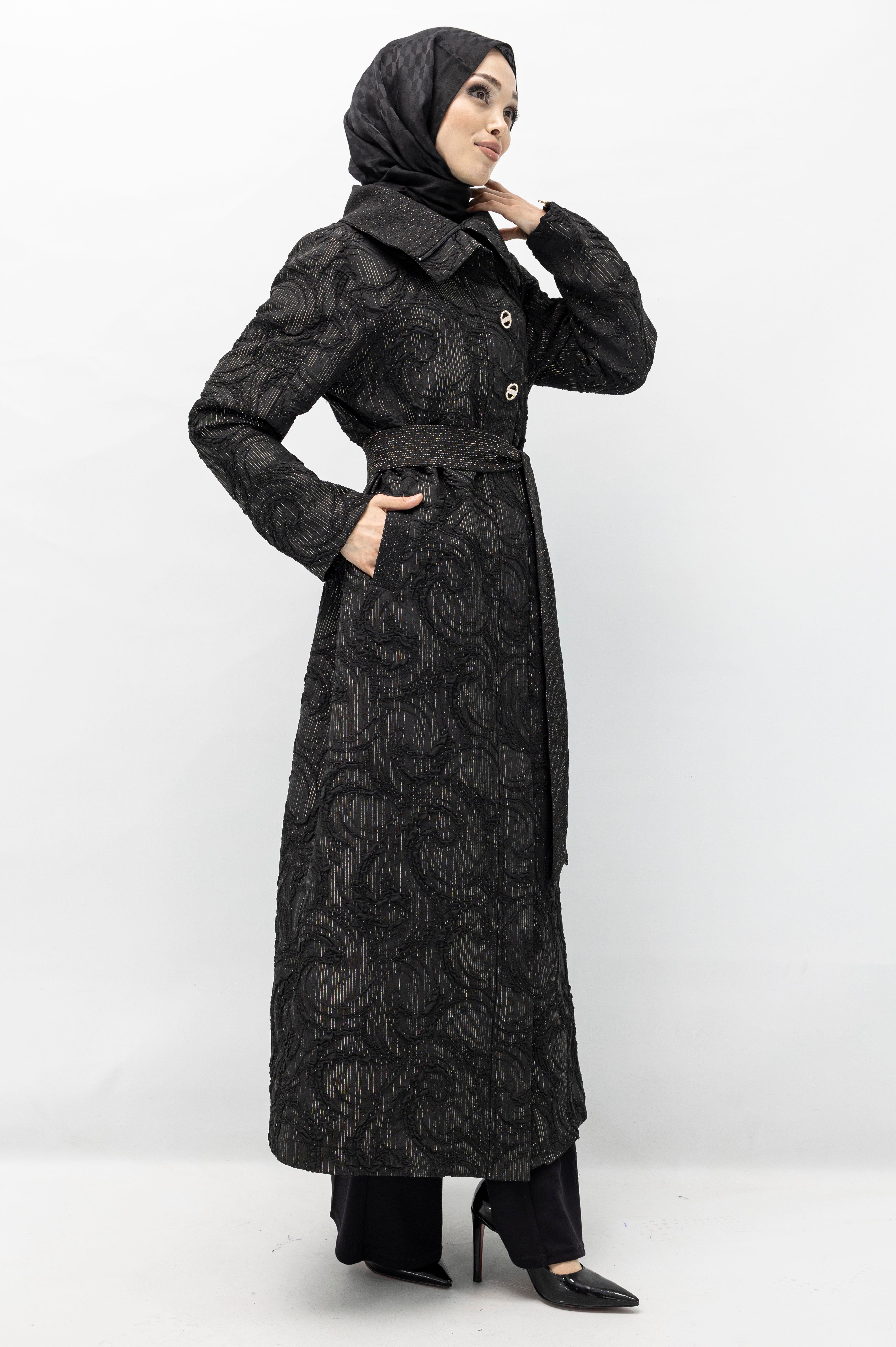 Orhan Store Büyük Beden Jakar Kap Siyah OTW1531