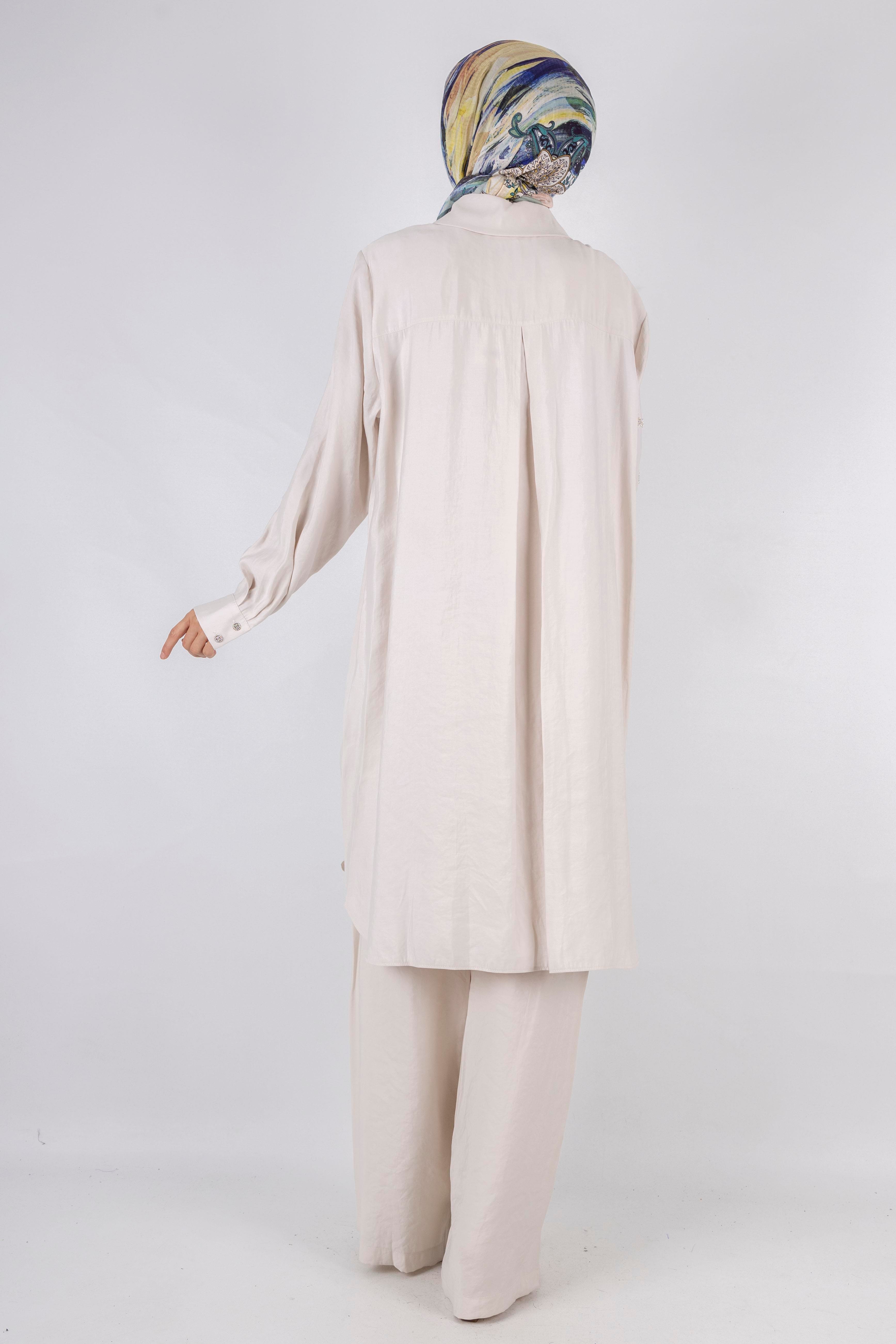 Orhan Store Büyük Beden Pantolonlu Takım Taş OTW2490