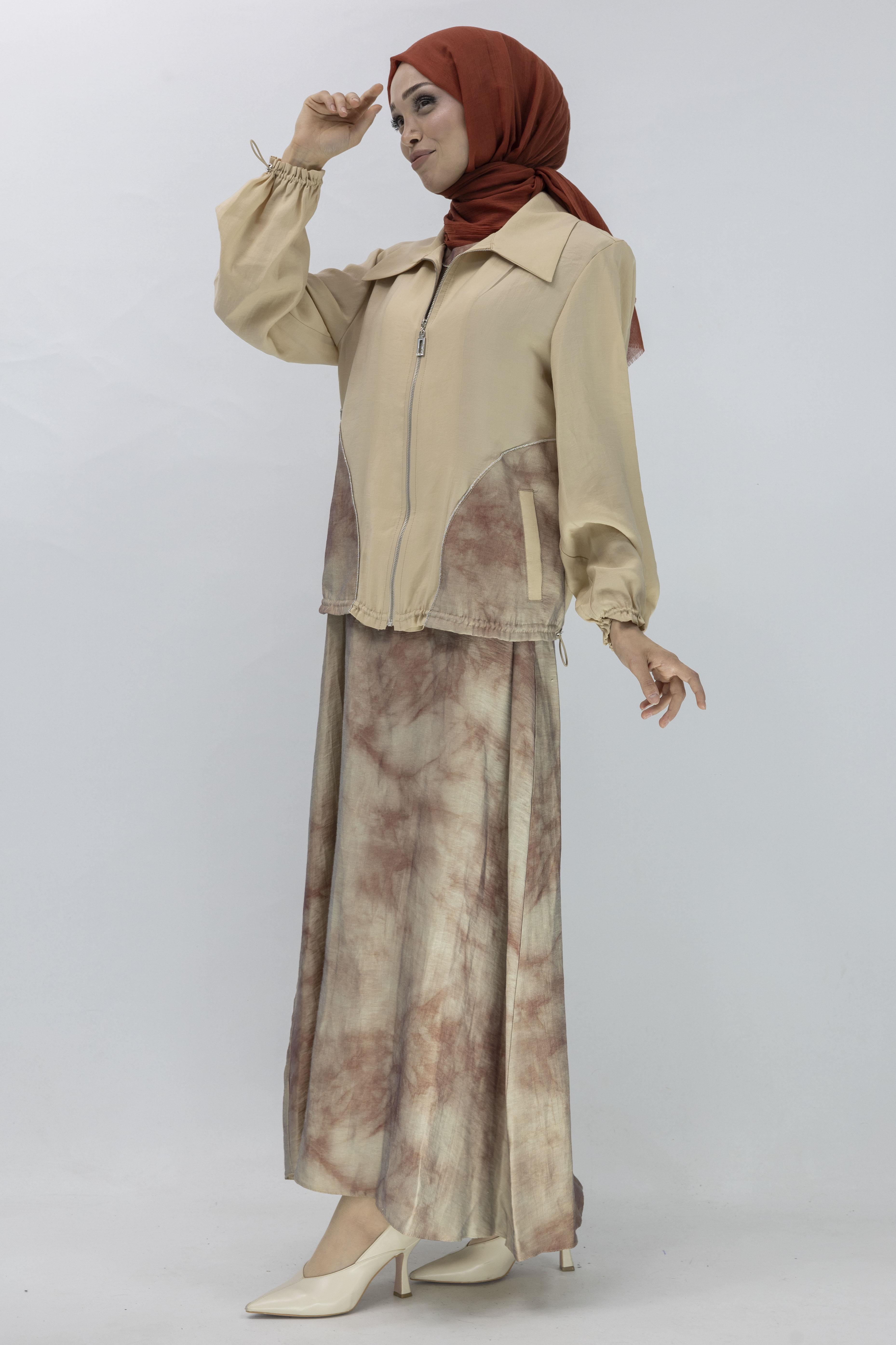 Orhan Store Ceketli Elbise Bej OTW2528