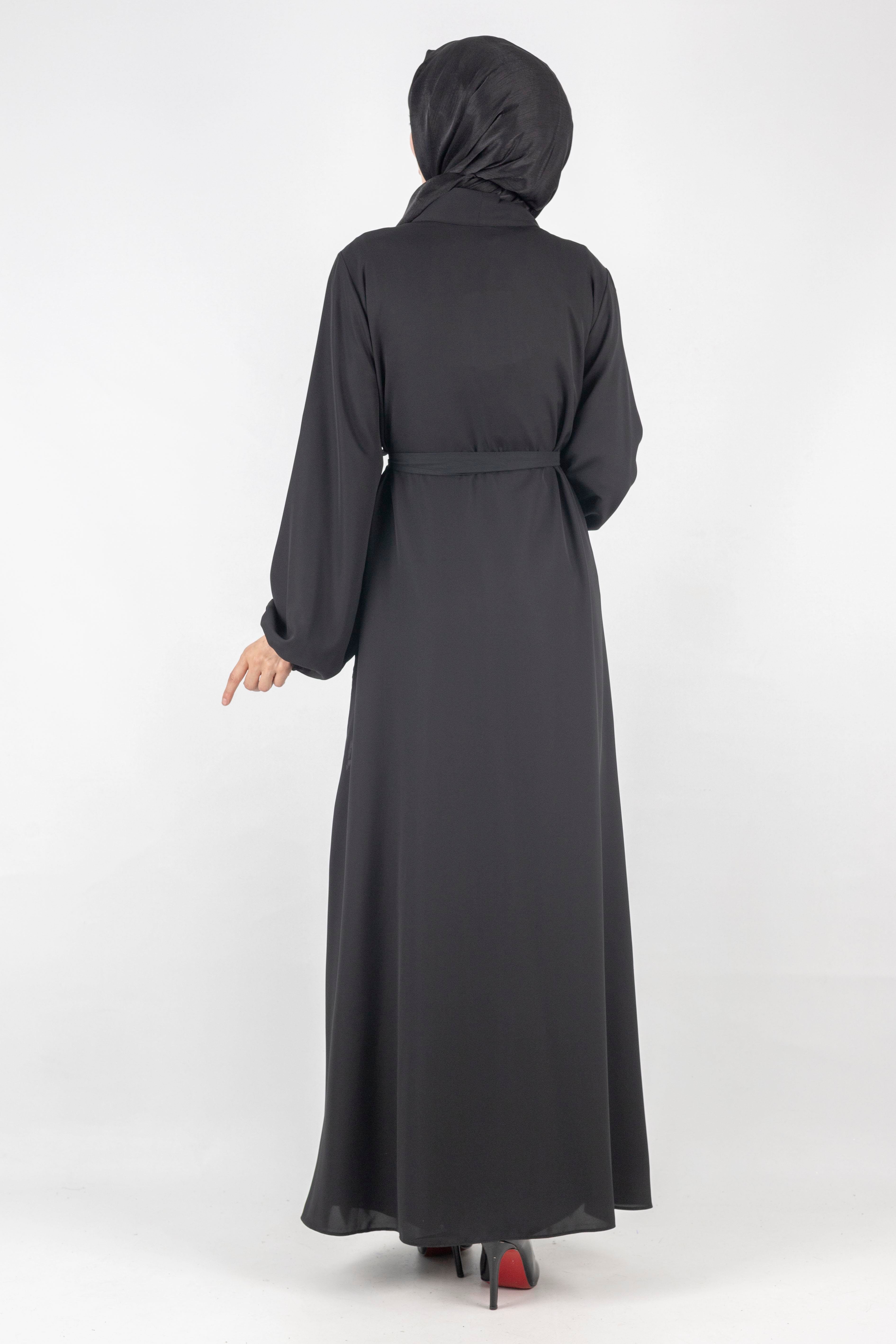 Orhan Store Dantel Abayalı Takım Siyah OTW2558