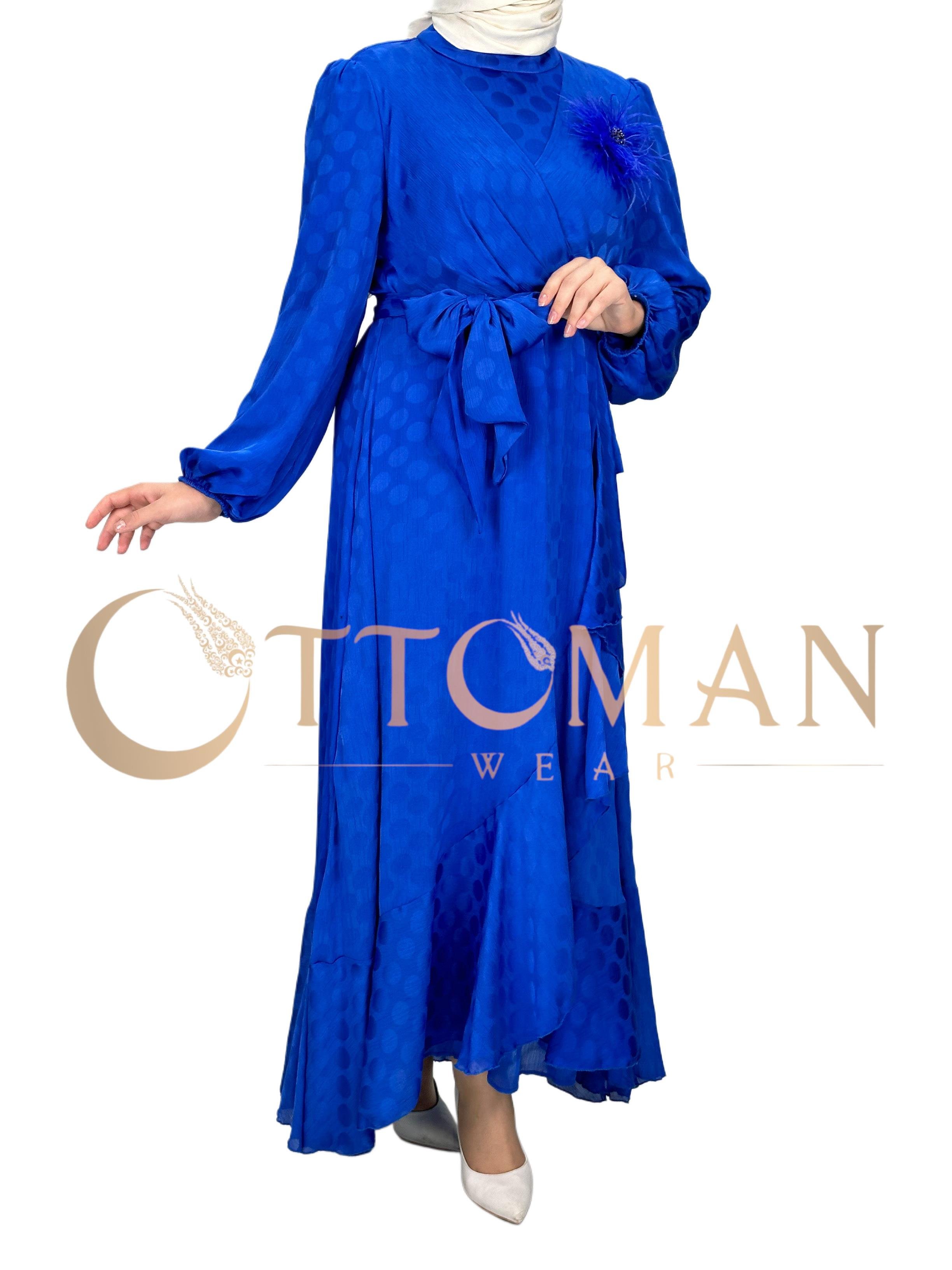 Orhan Store Jakar Kumaş  Elbise Saks OTW1569