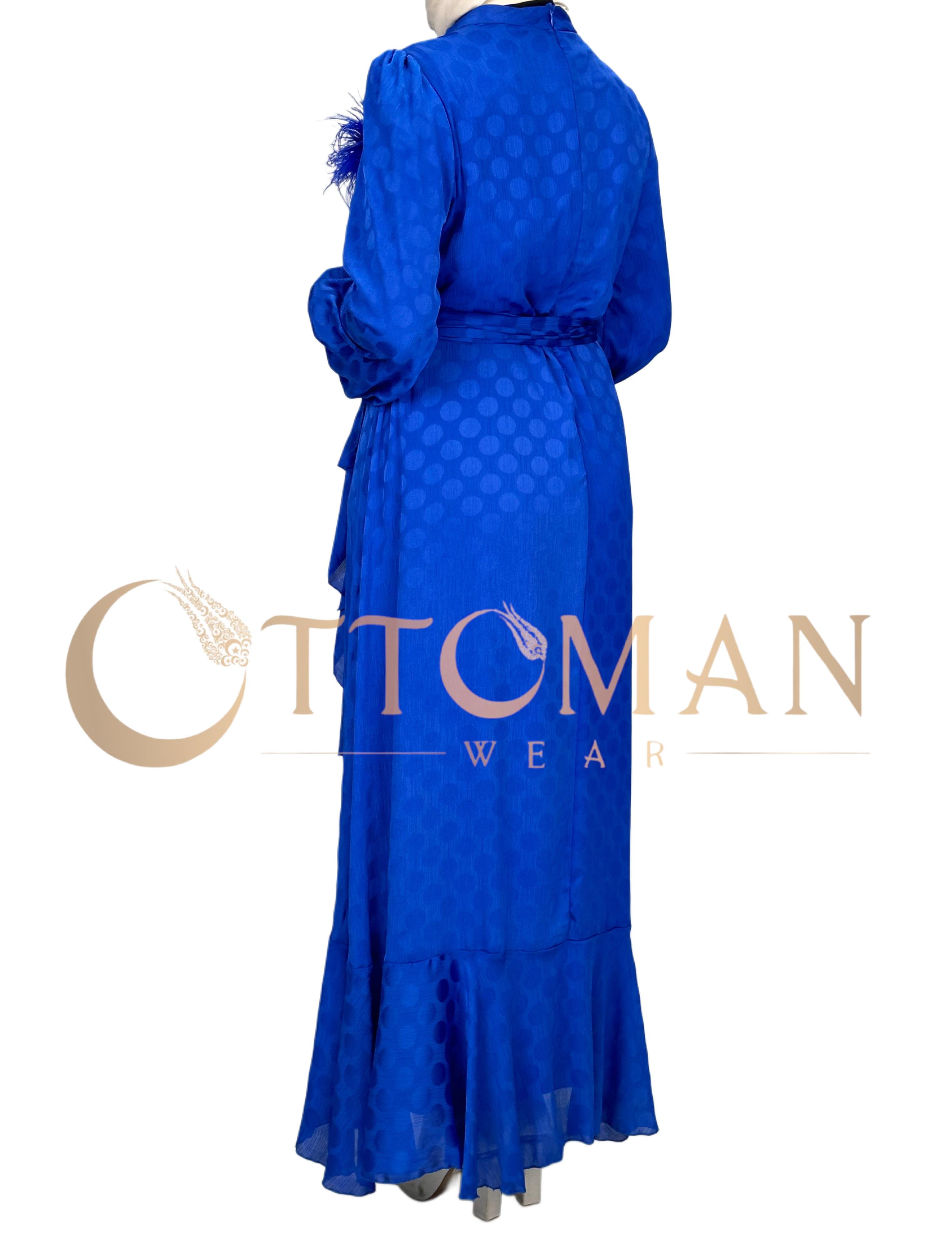 Orhan Store Jakar Kumaş  Elbise Saks OTW1569