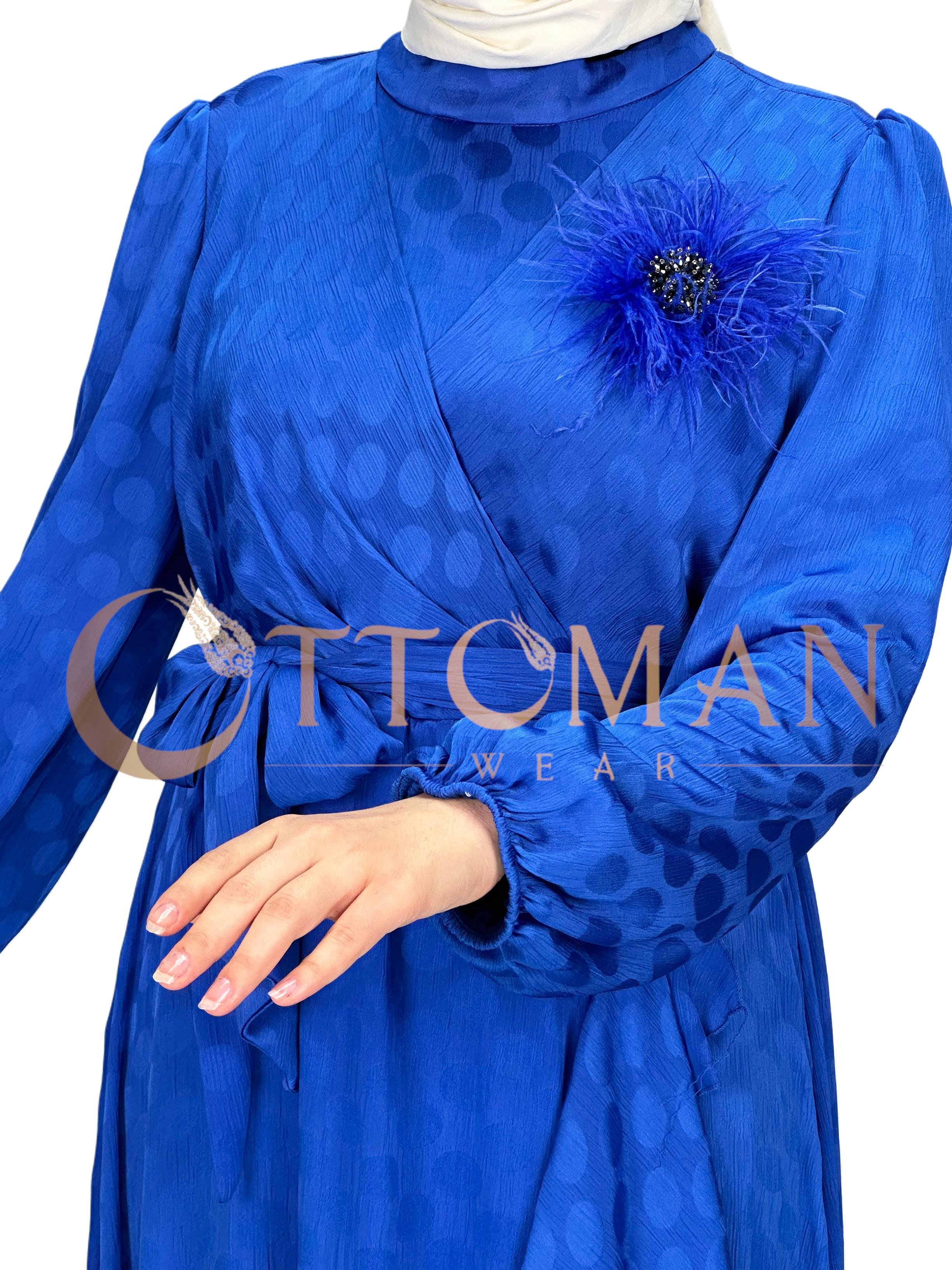 Orhan Store Jakar Kumaş  Elbise Saks OTW1569