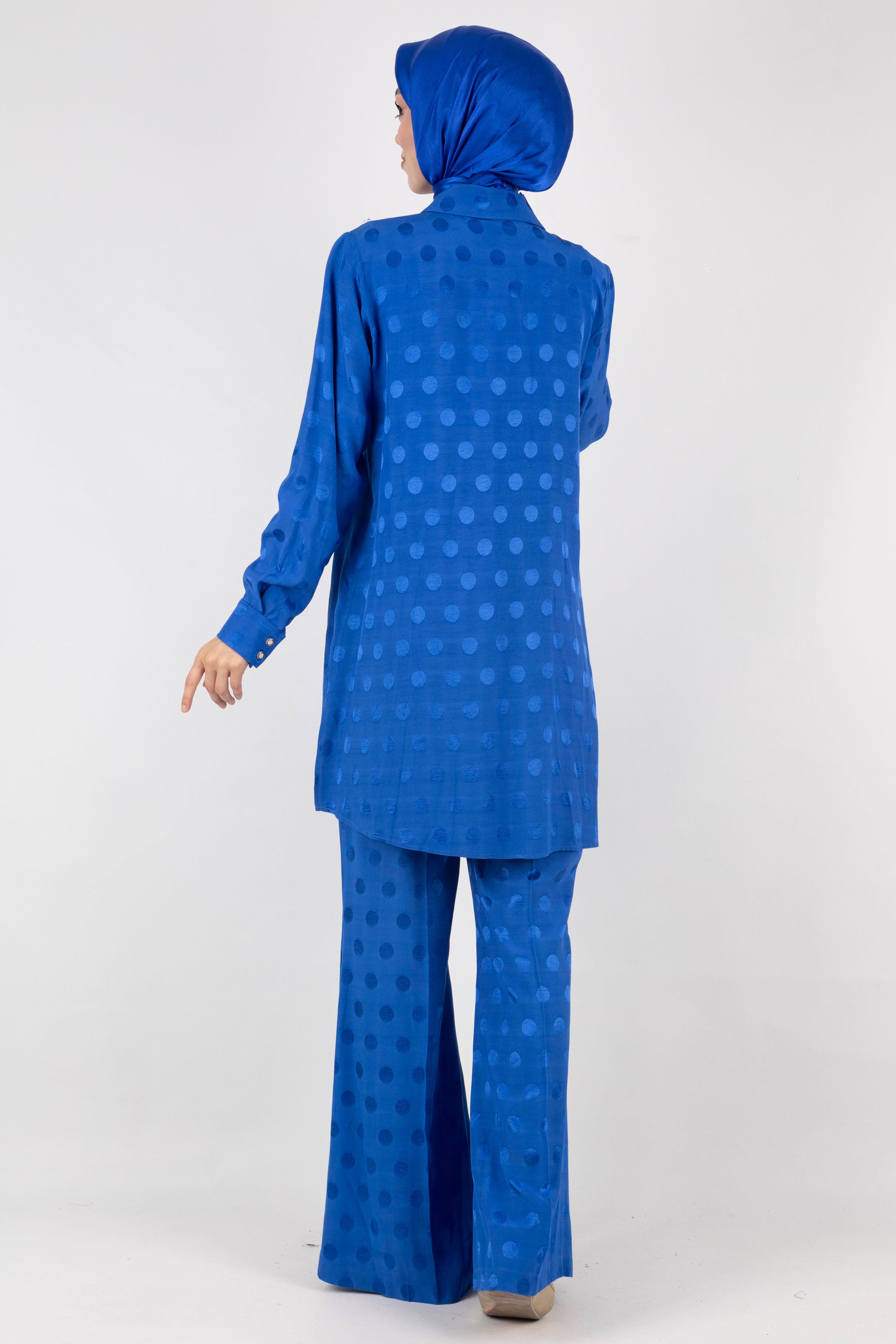 Orhan Store Jakar Pantolonlu Takım Saks OTW2152