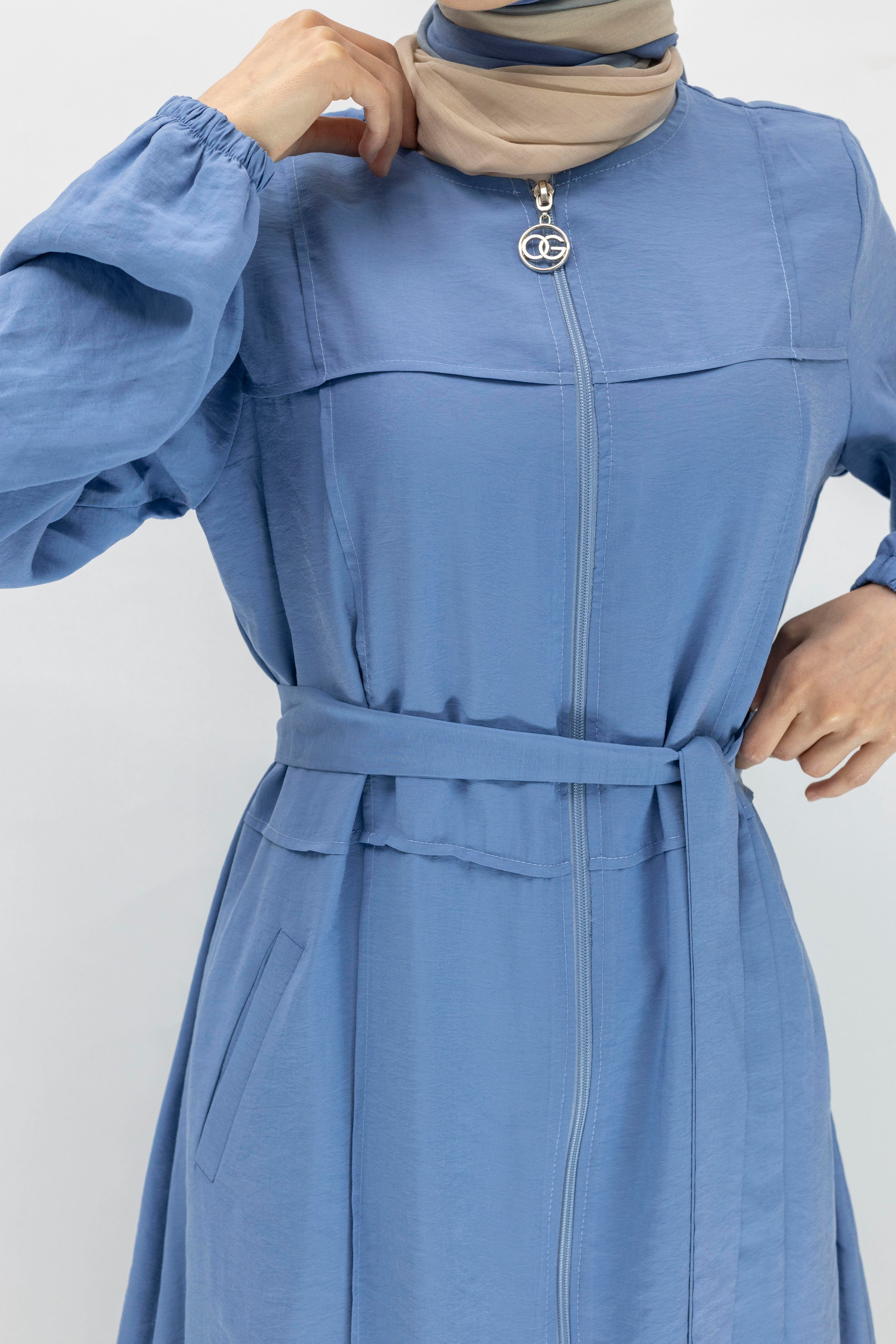 Orhan Store Nervürlü Ferace İndigo OTW1182