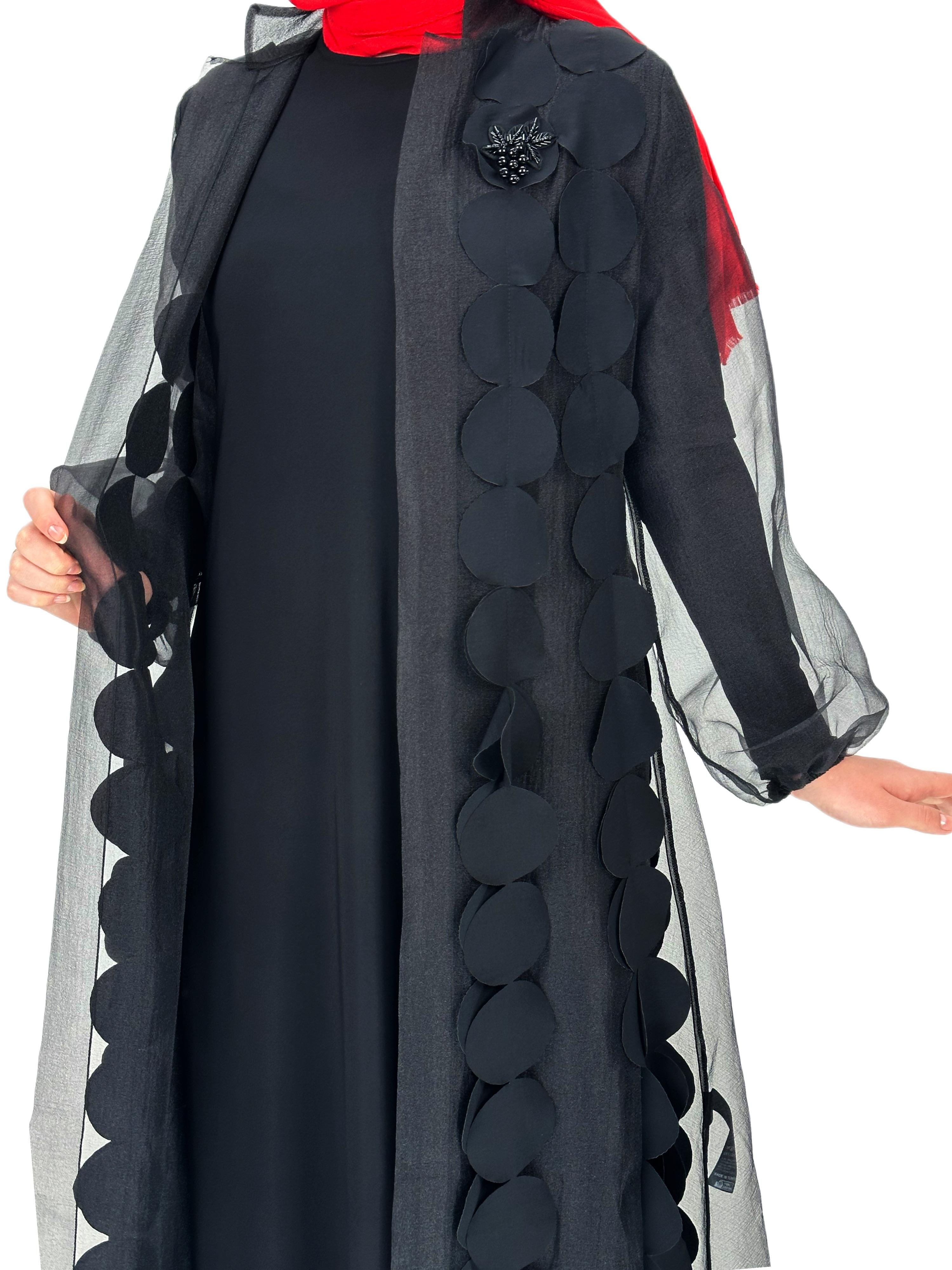 Orhan Store Organze Abayalı Takım Siyah OTW1871