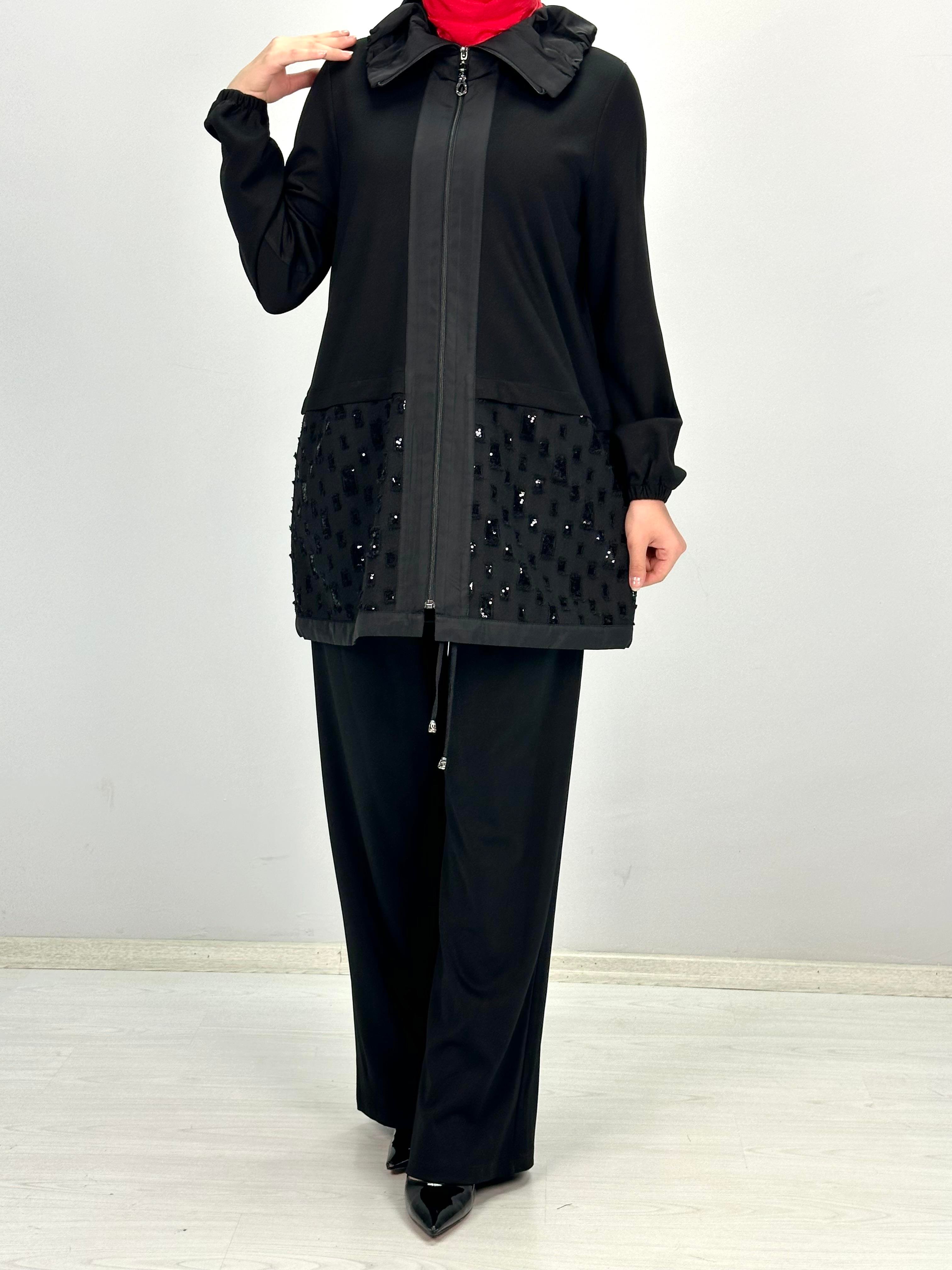 Orhan Store Pantolonlu Takım Siyah OTW2209
