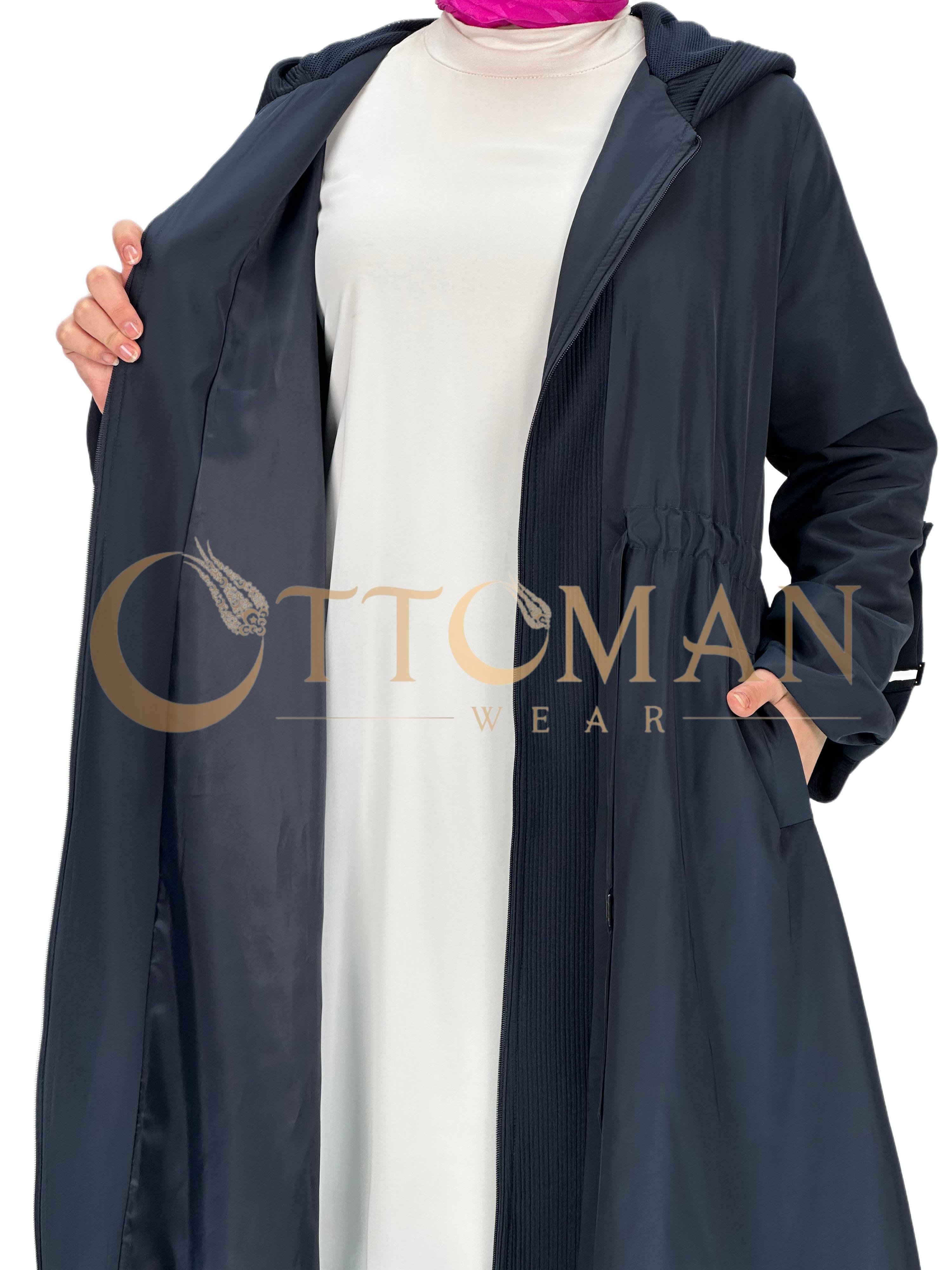 Orhan Store Paraşüt Kumaş Detaylı Kap Lacivert OTW1401