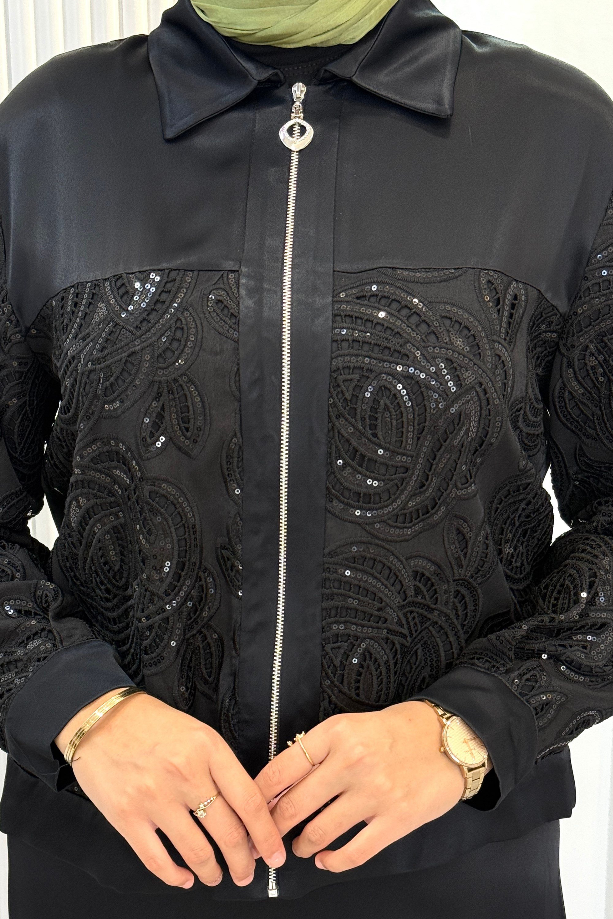 Orhan Store Payet Detaylı Ceketli Etek Takım Siyah OTW3042