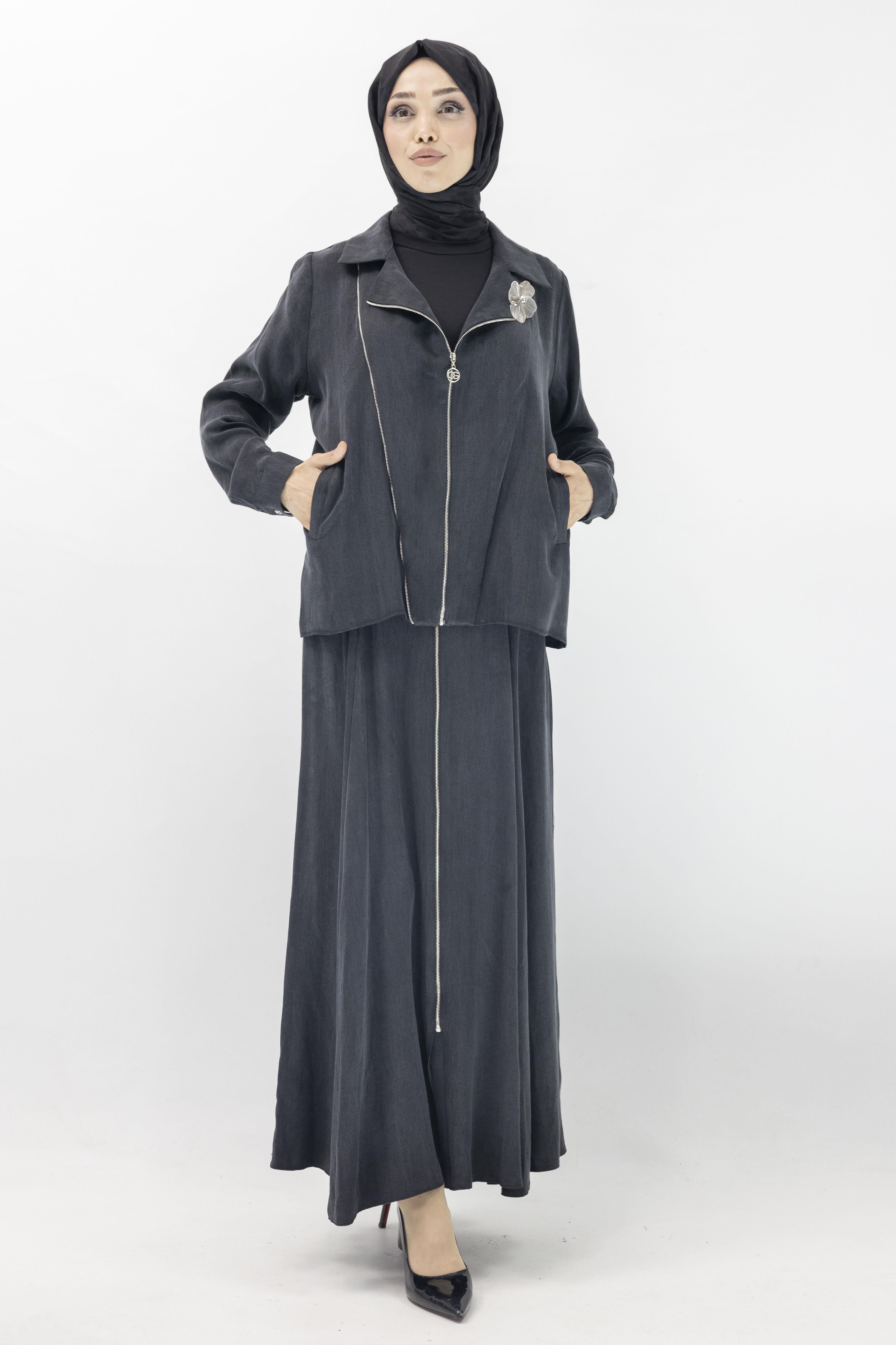 Orhan Store Qupra Etekli Takım Siyah OTW2360