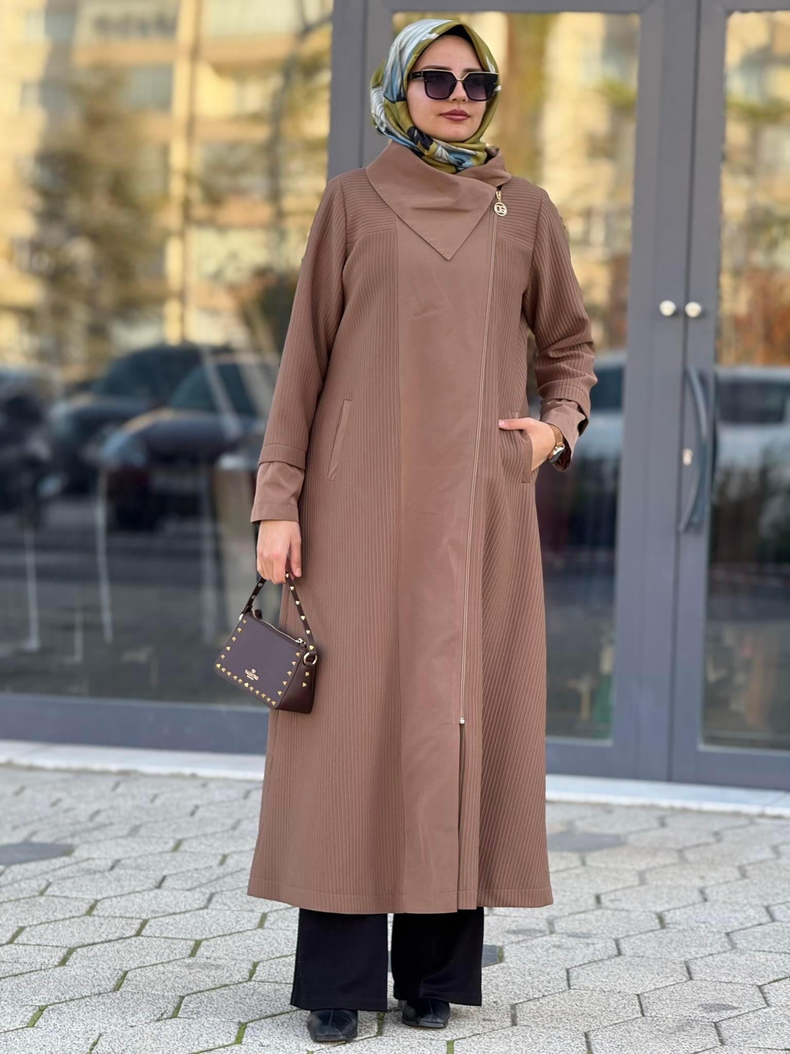 Orhan Store Şal Yaka Mevsimlik Uzun Kap Vizon OTW1584