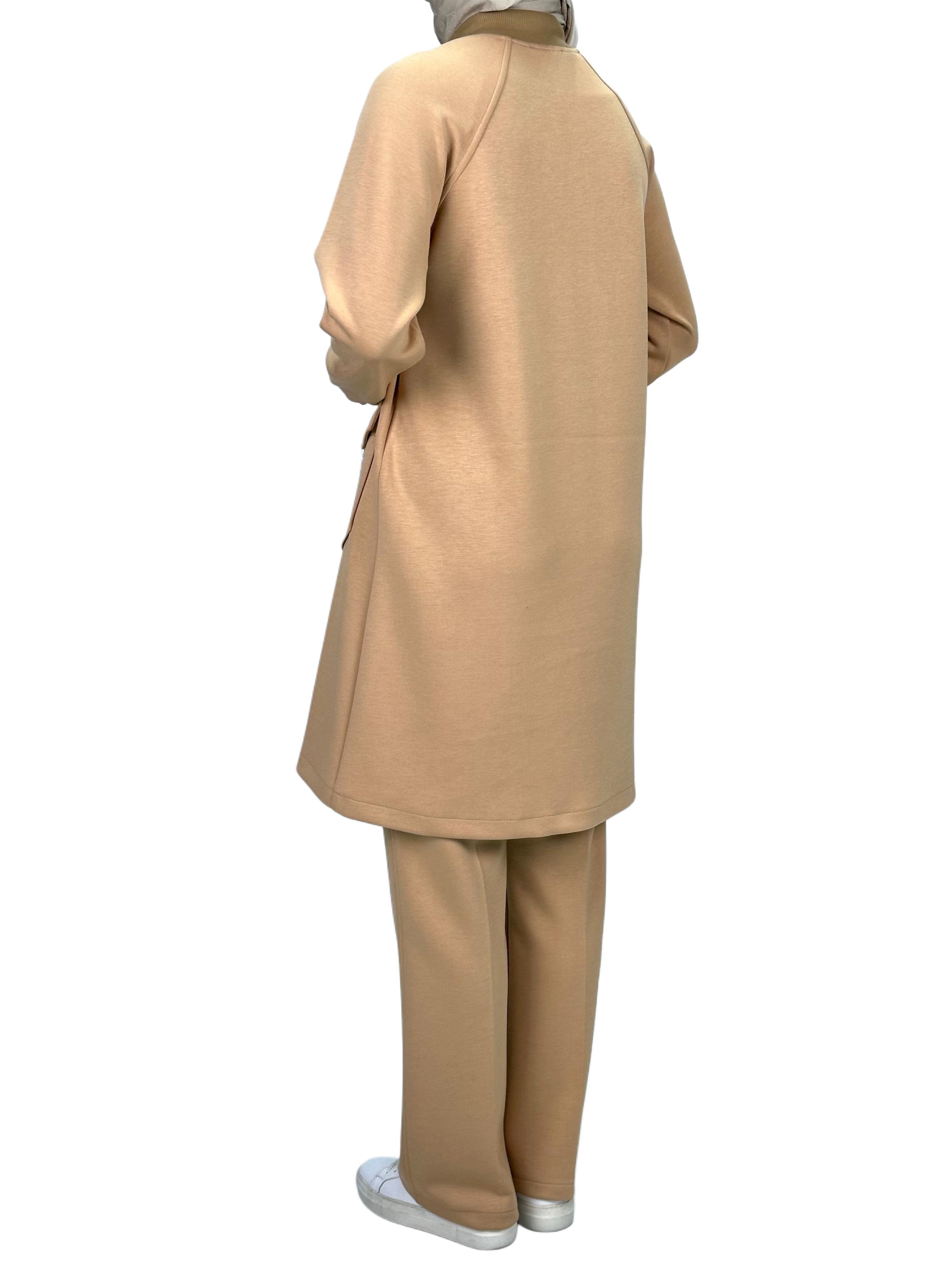 Ottoman Büyük Beden Pantolonlu Takım Capuccino OTW2100