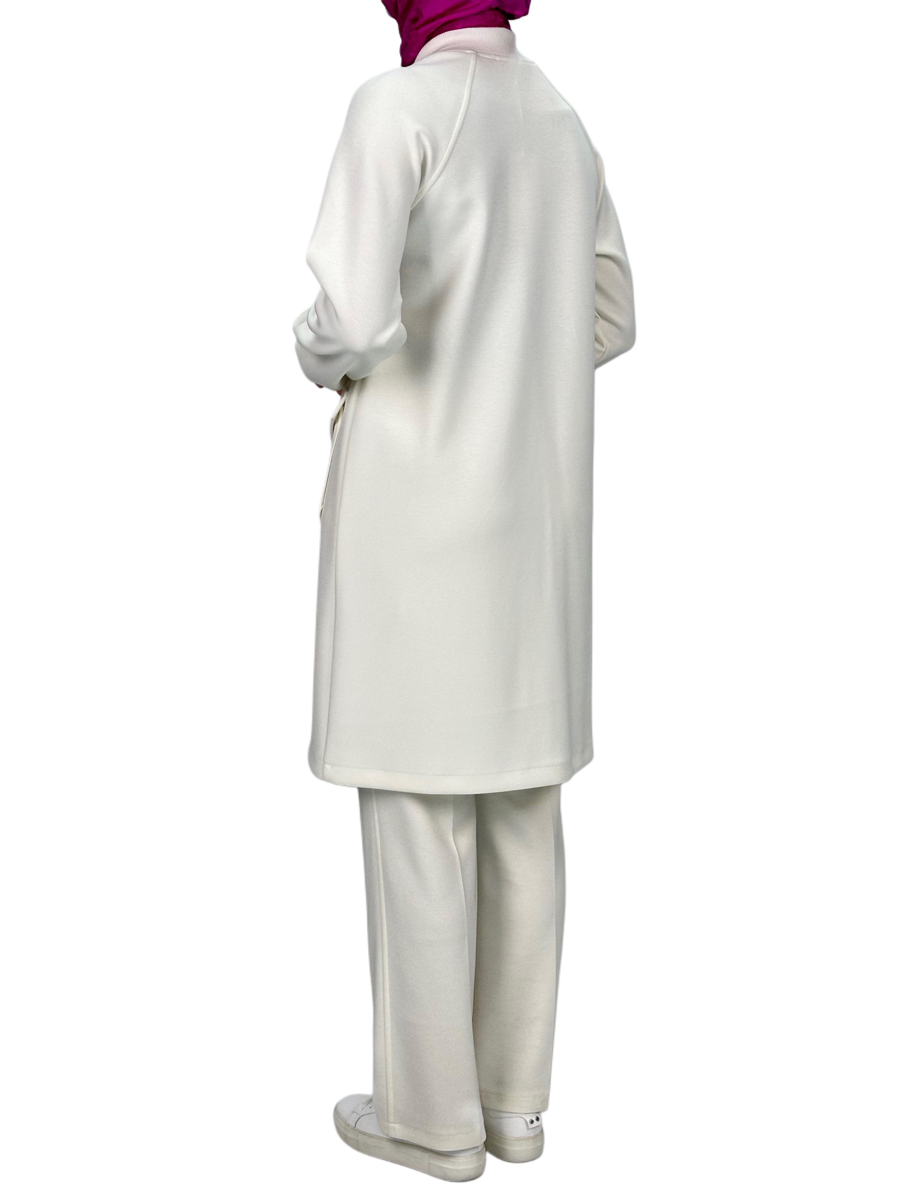 Ottoman Büyük Beden Pantolonlu Takım Ekru OTW2100