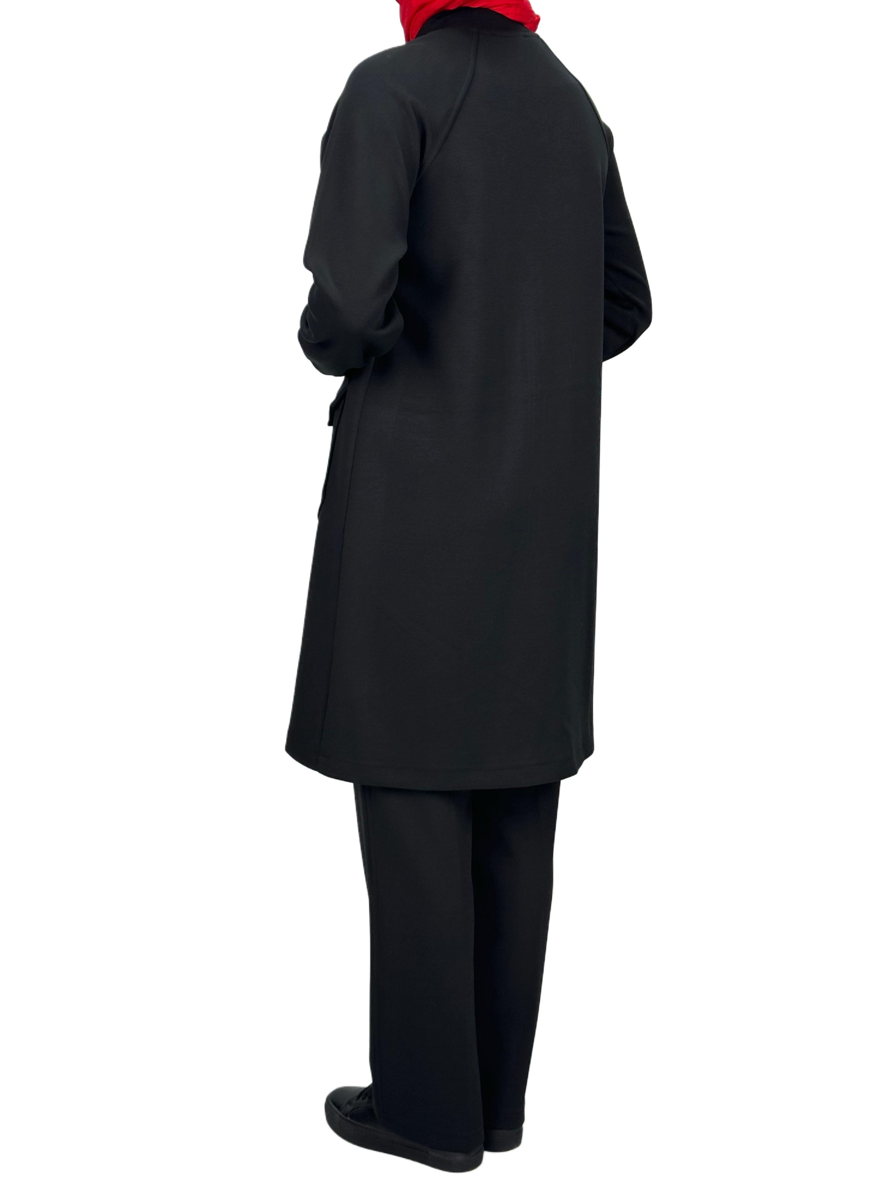 Ottoman Büyük Beden Pantolonlu Takım Siyah OTW2100