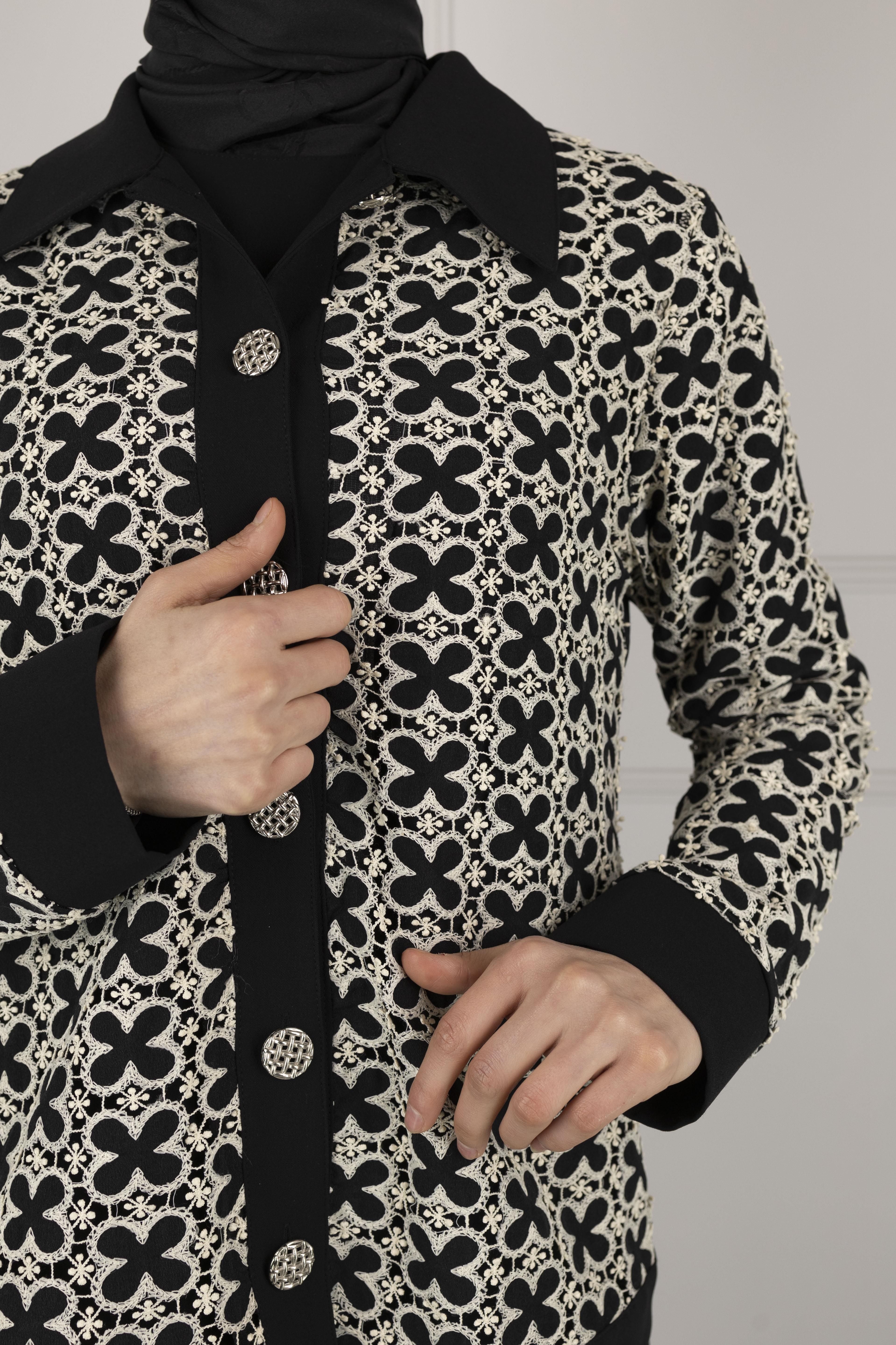 OTTOMAN GÜPÜR CEKETLİ ELBİSE Siyah OTW2161