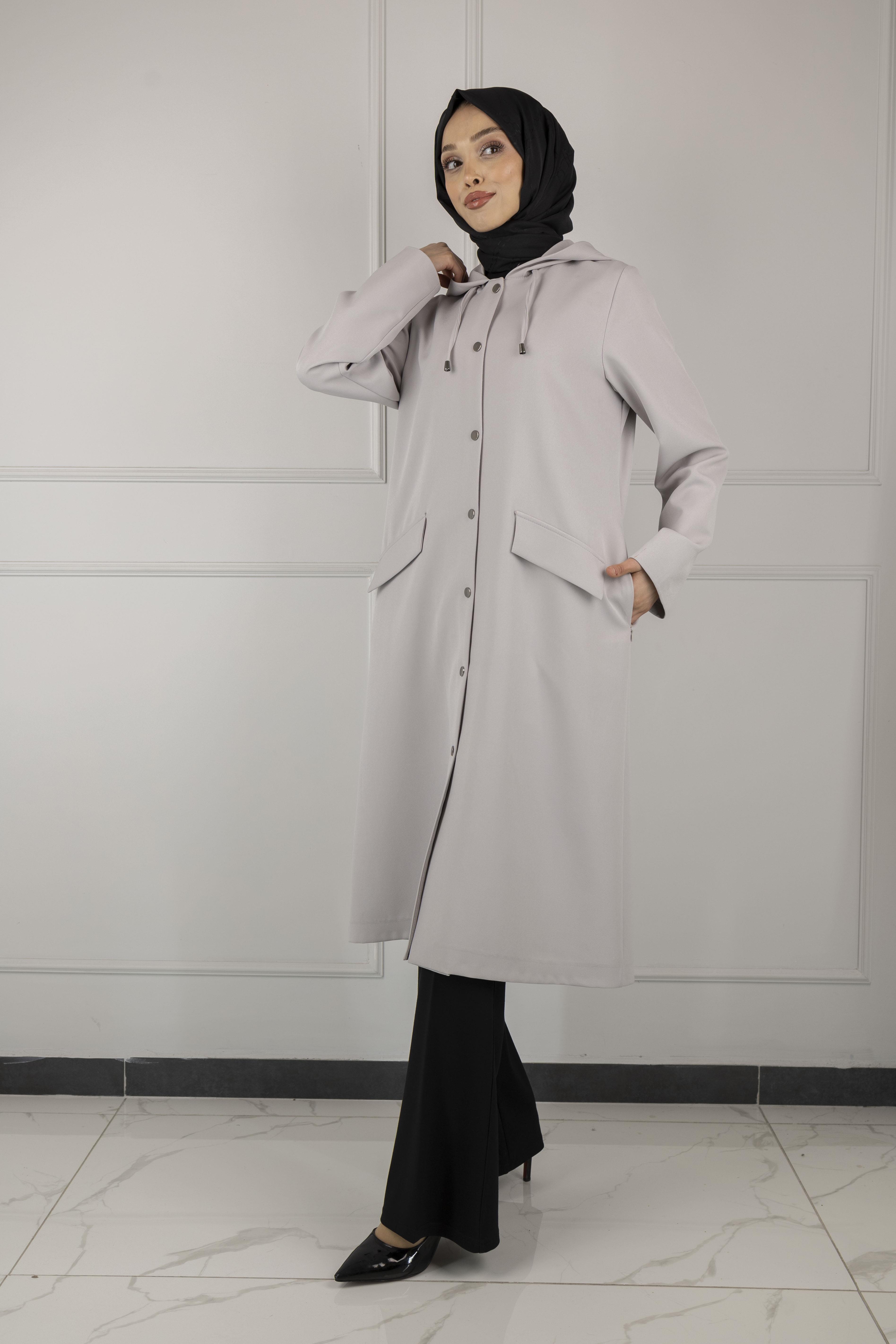 OTTOMAN Kapüşonlu Spor Kap Gri OTW5179