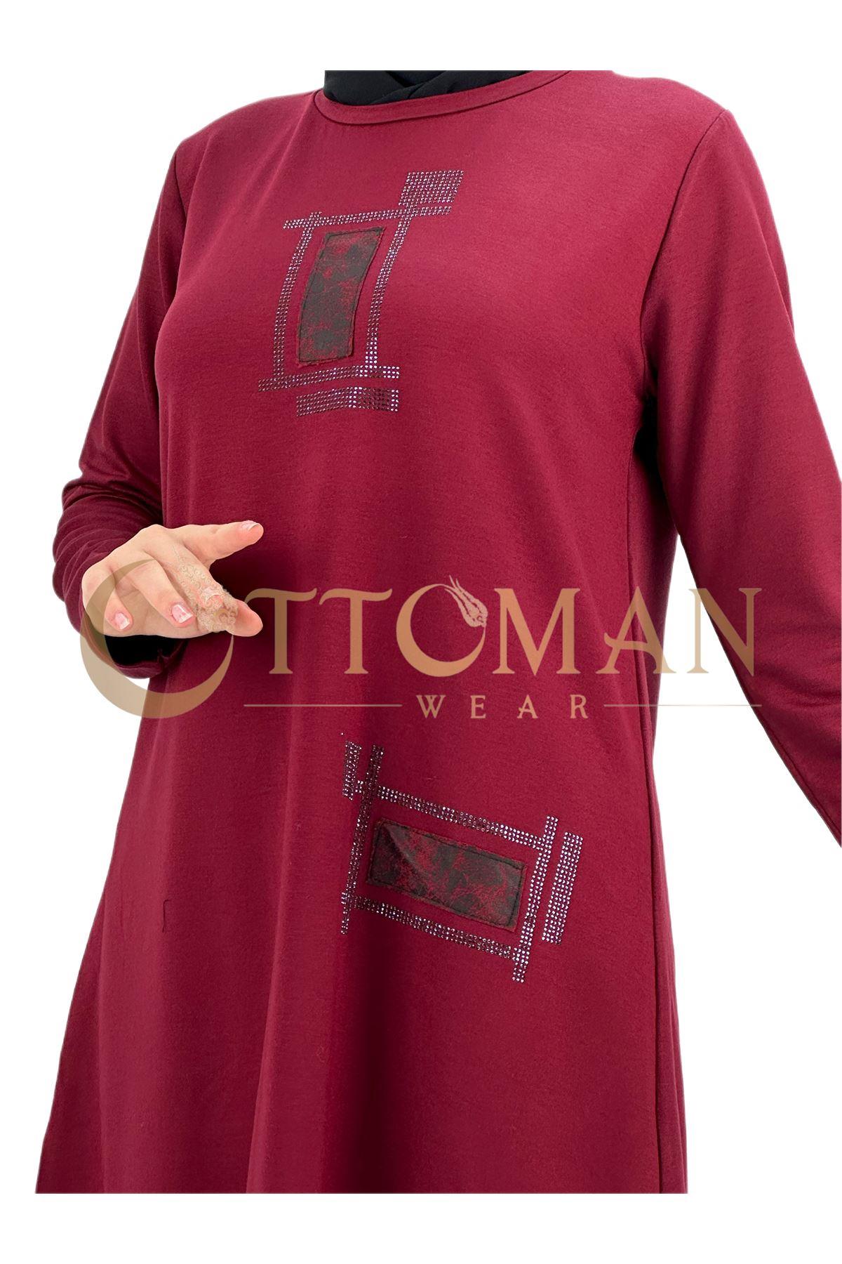 OTW007 Pantolonlu Takım Bordo