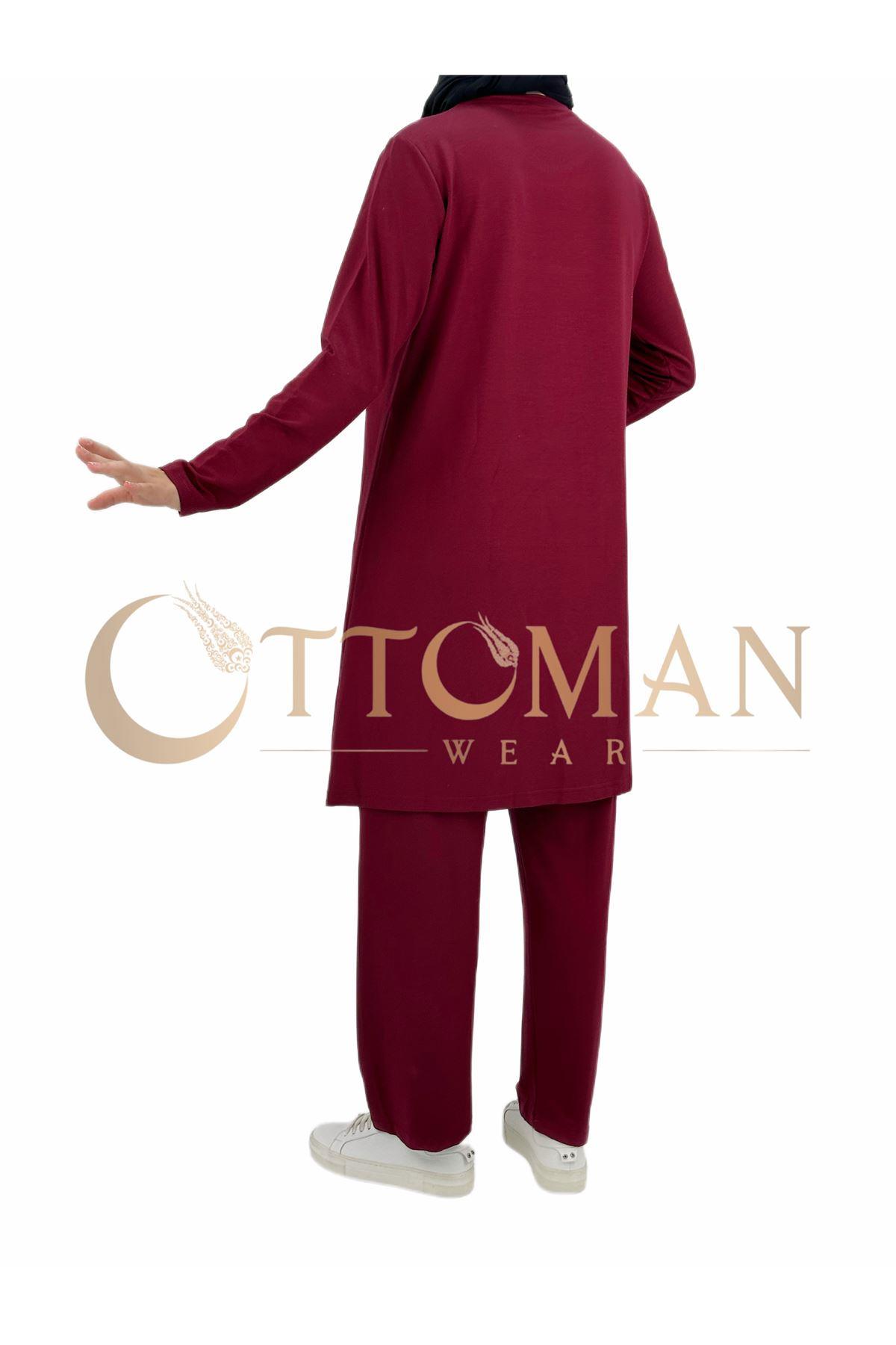 OTW007 Pantolonlu Takım Bordo