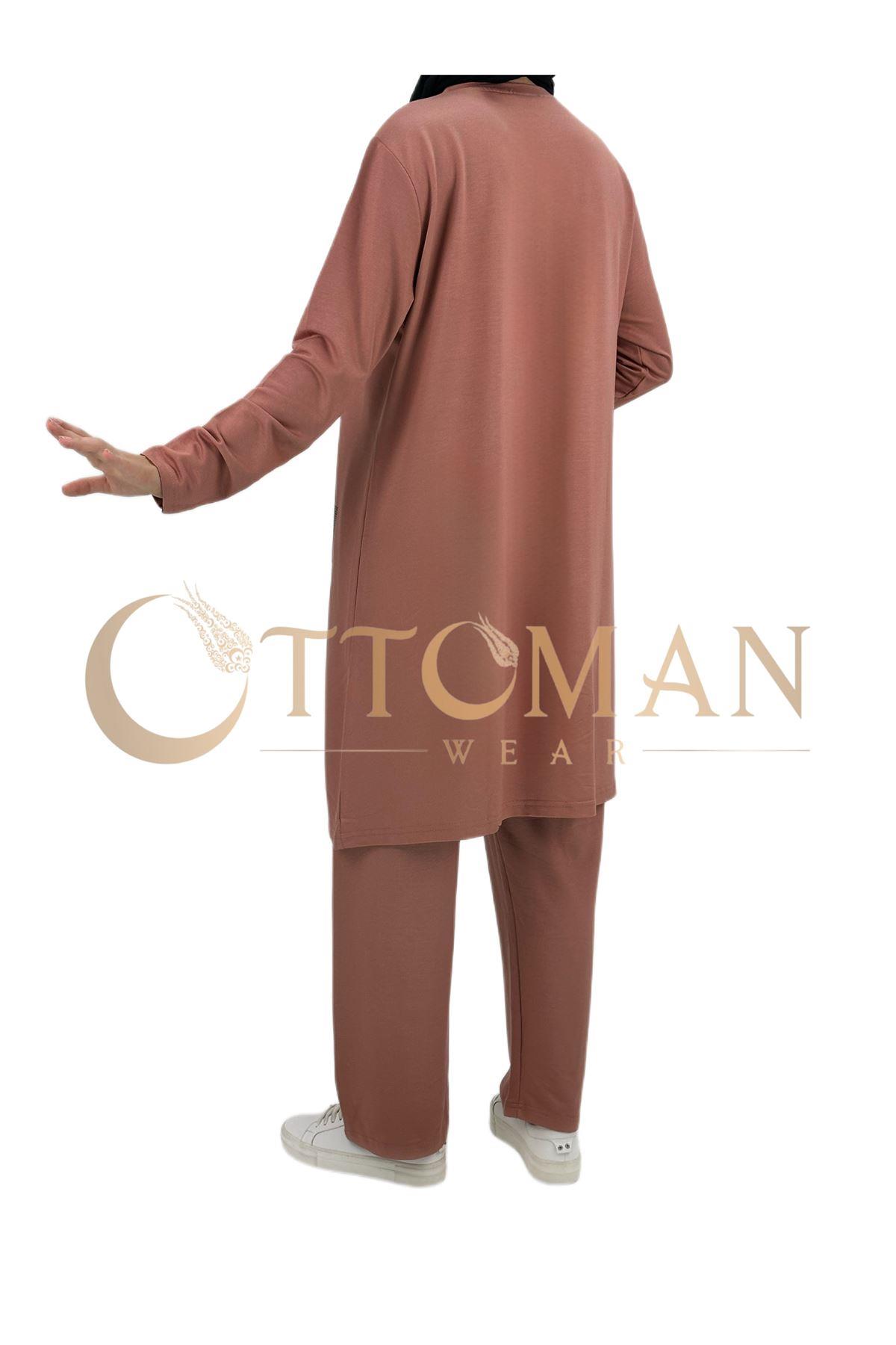 OTW007 Pantolonlu Takım Somon