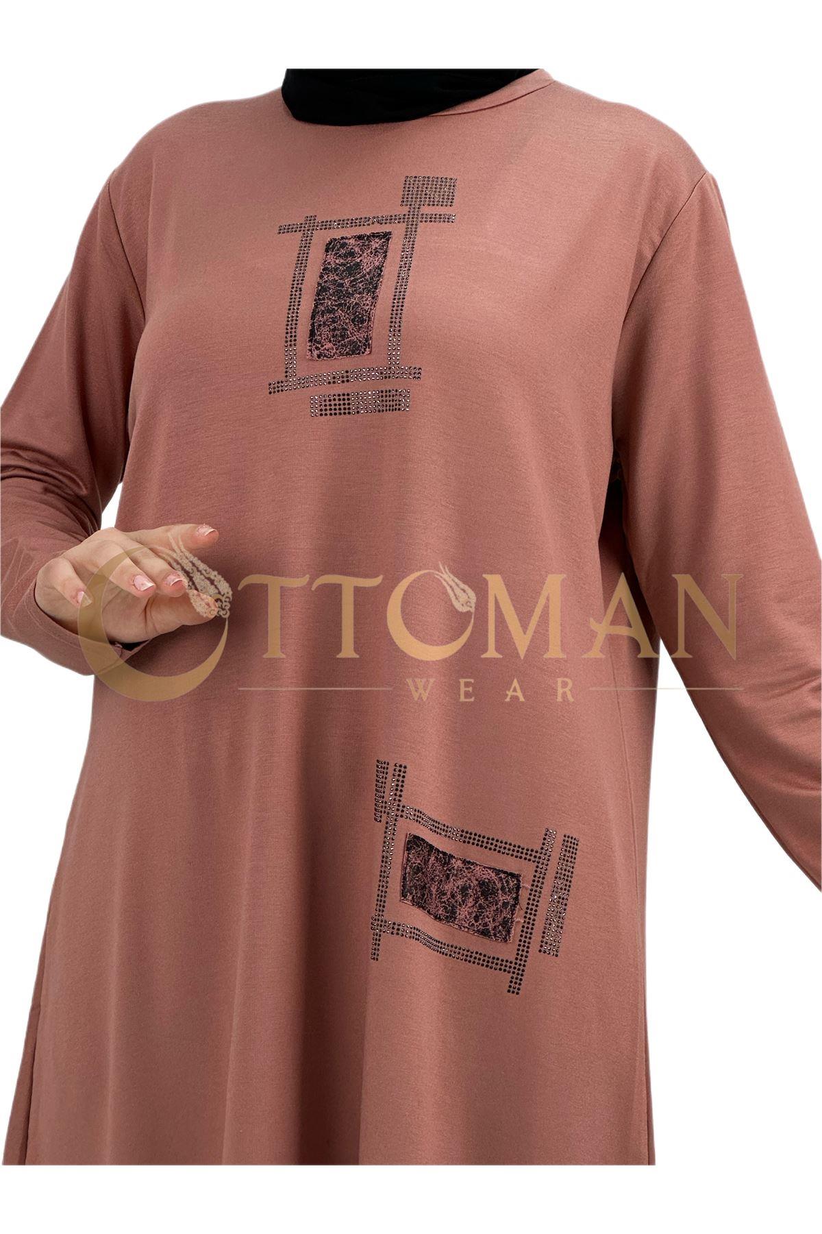 OTW007 Pantolonlu Takım Somon