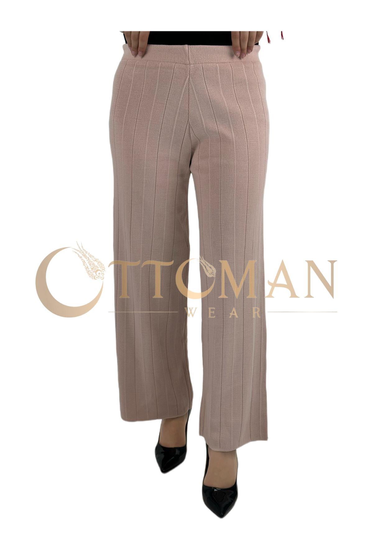 OTW015 Fitilli Triko Pantolon Pudra