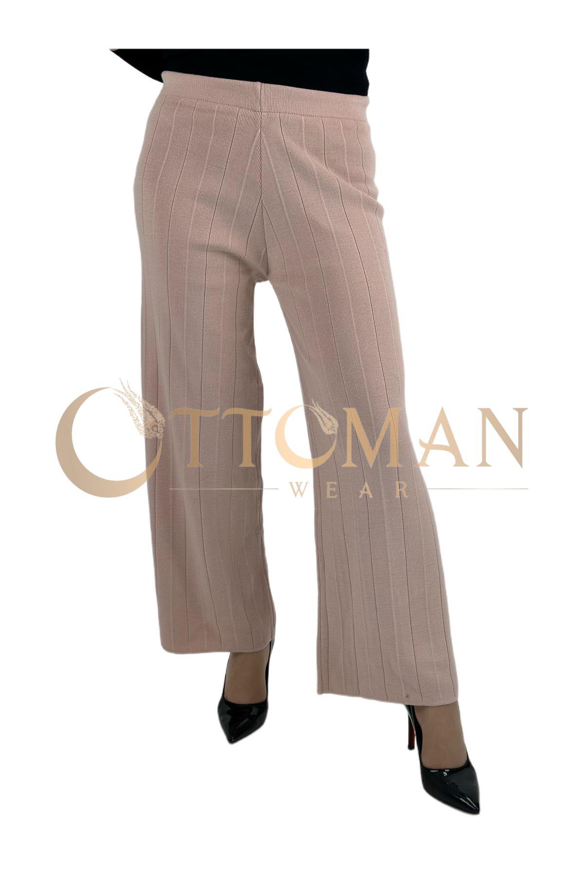 OTW015 Fitilli Triko Pantolon Pudra