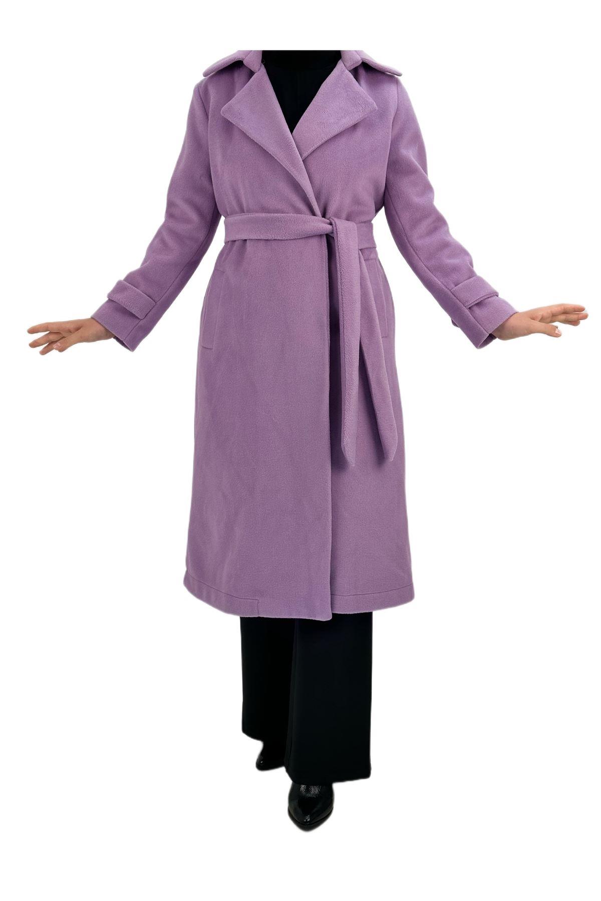OTW15038 Kaşe Kaban Lila