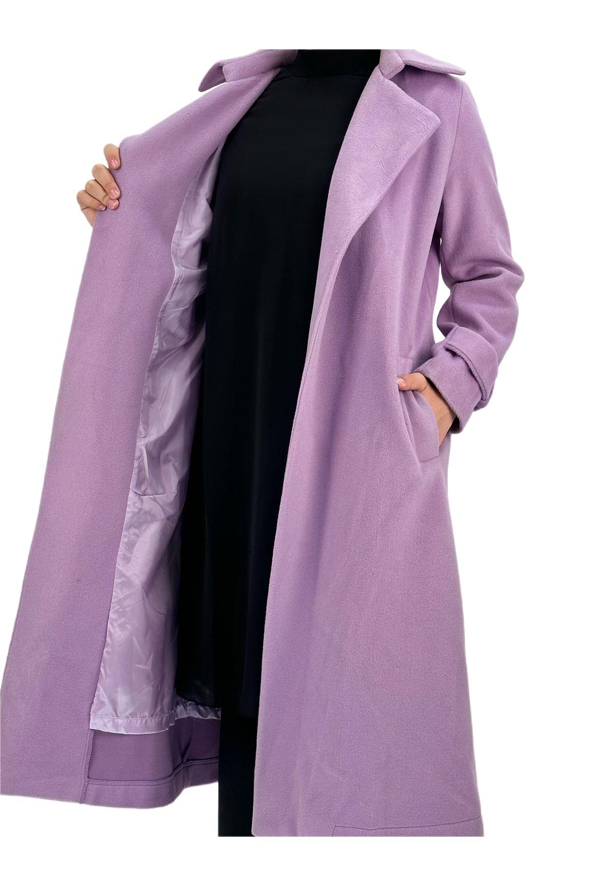 OTW15038 Kaşe Kaban Lila