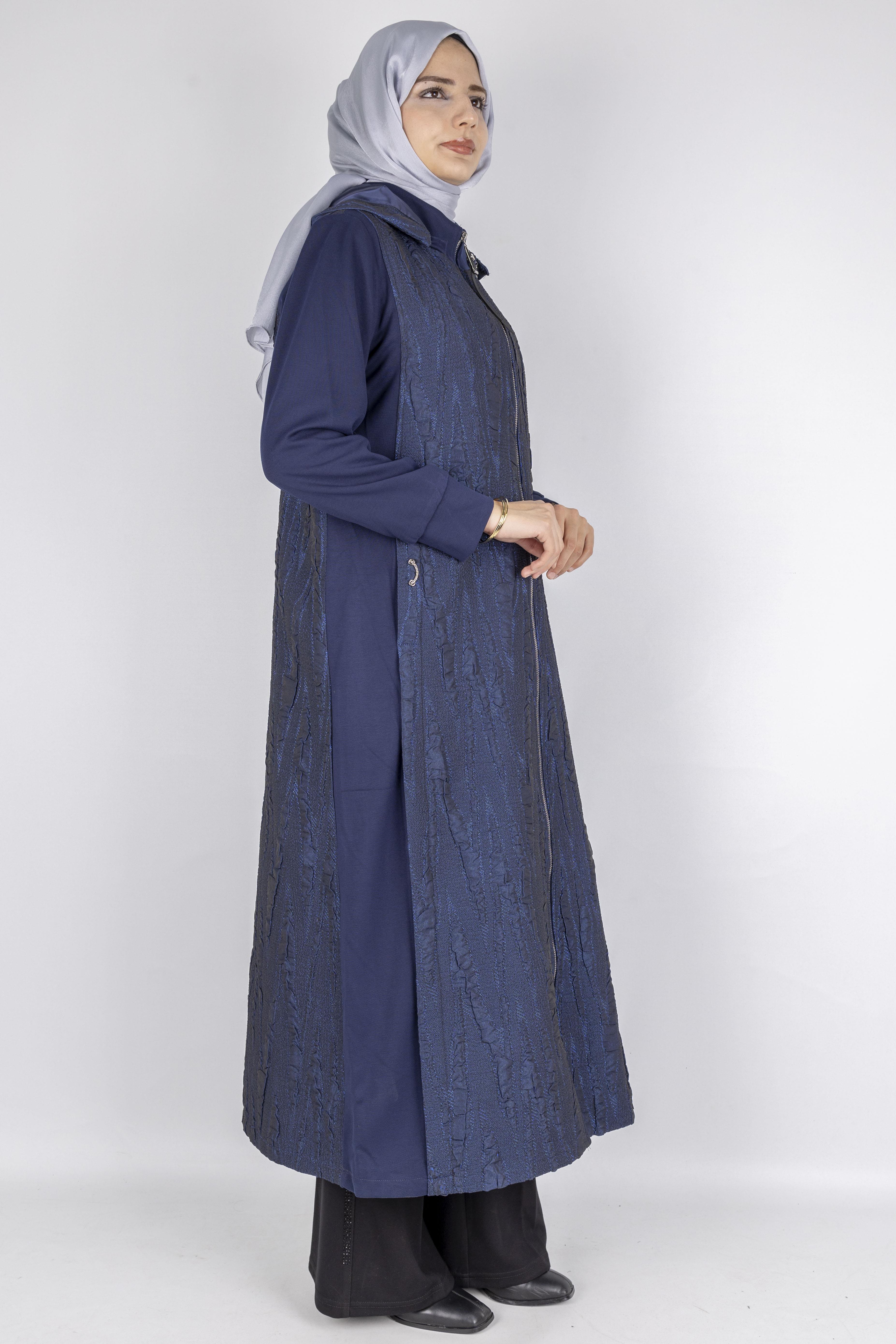 OTW1579 Şık Simli Tesettür Kap Lacivert