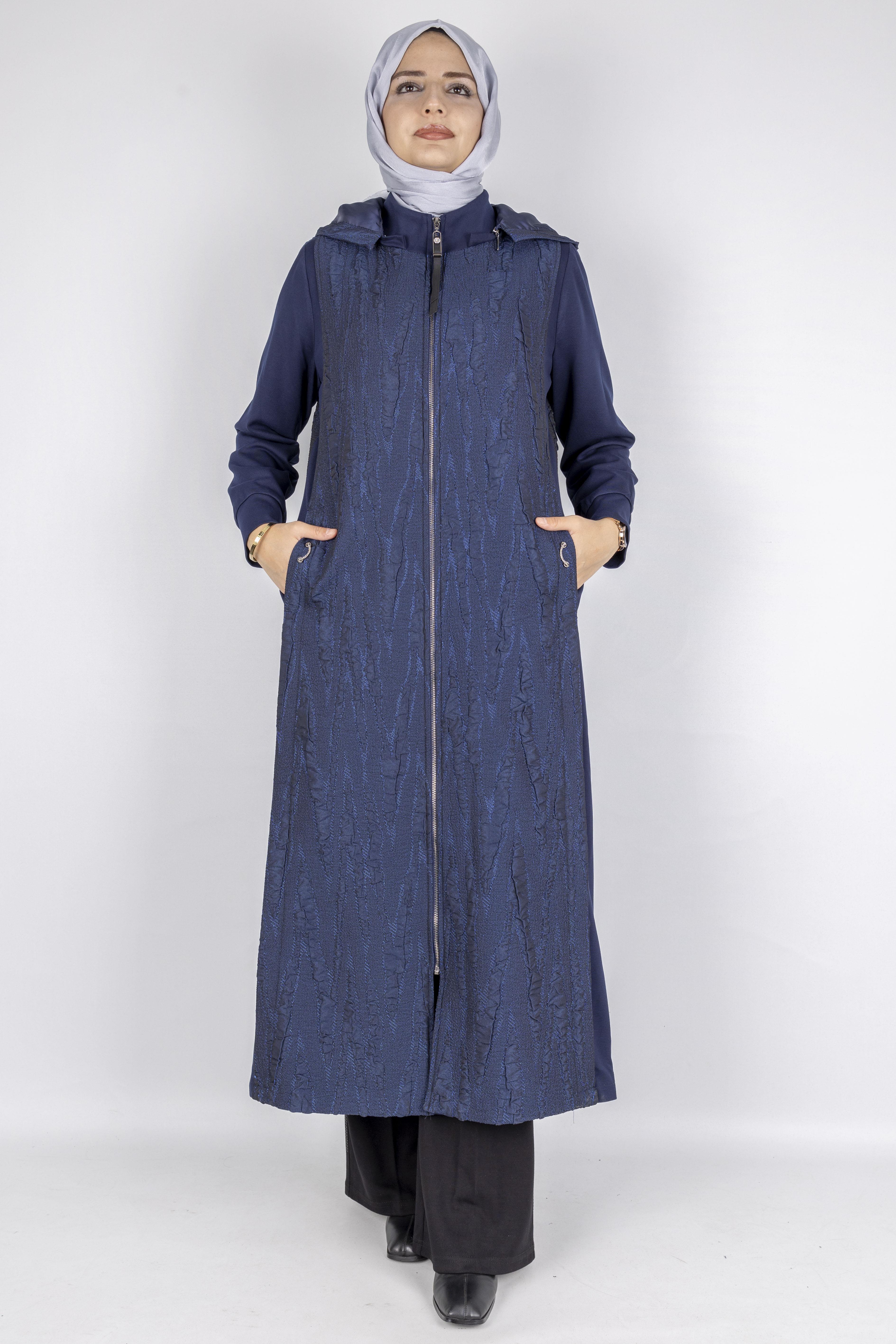 OTW1579 Şık Simli Tesettür Kap Lacivert