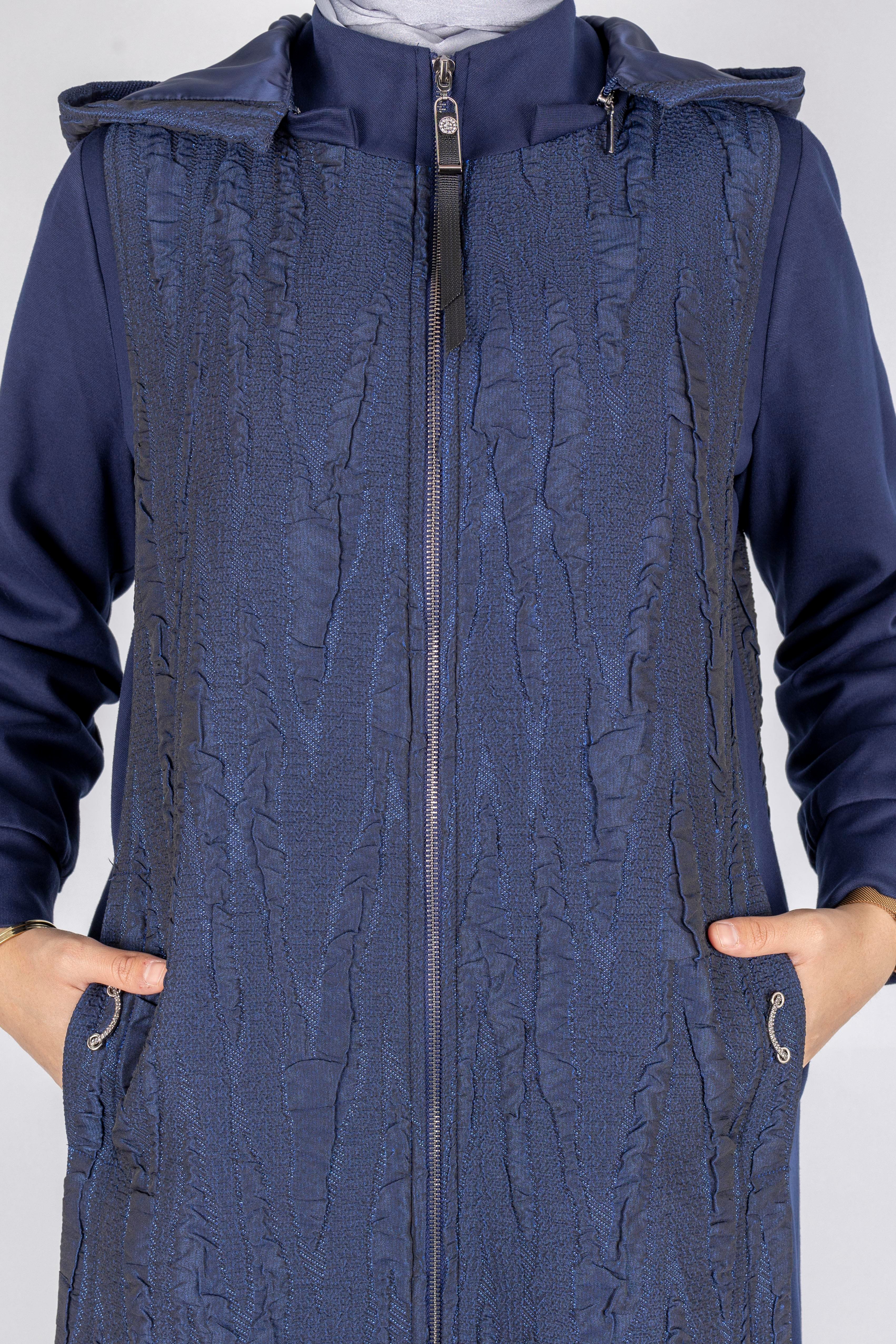 OTW1579 Şık Simli Tesettür Kap Lacivert