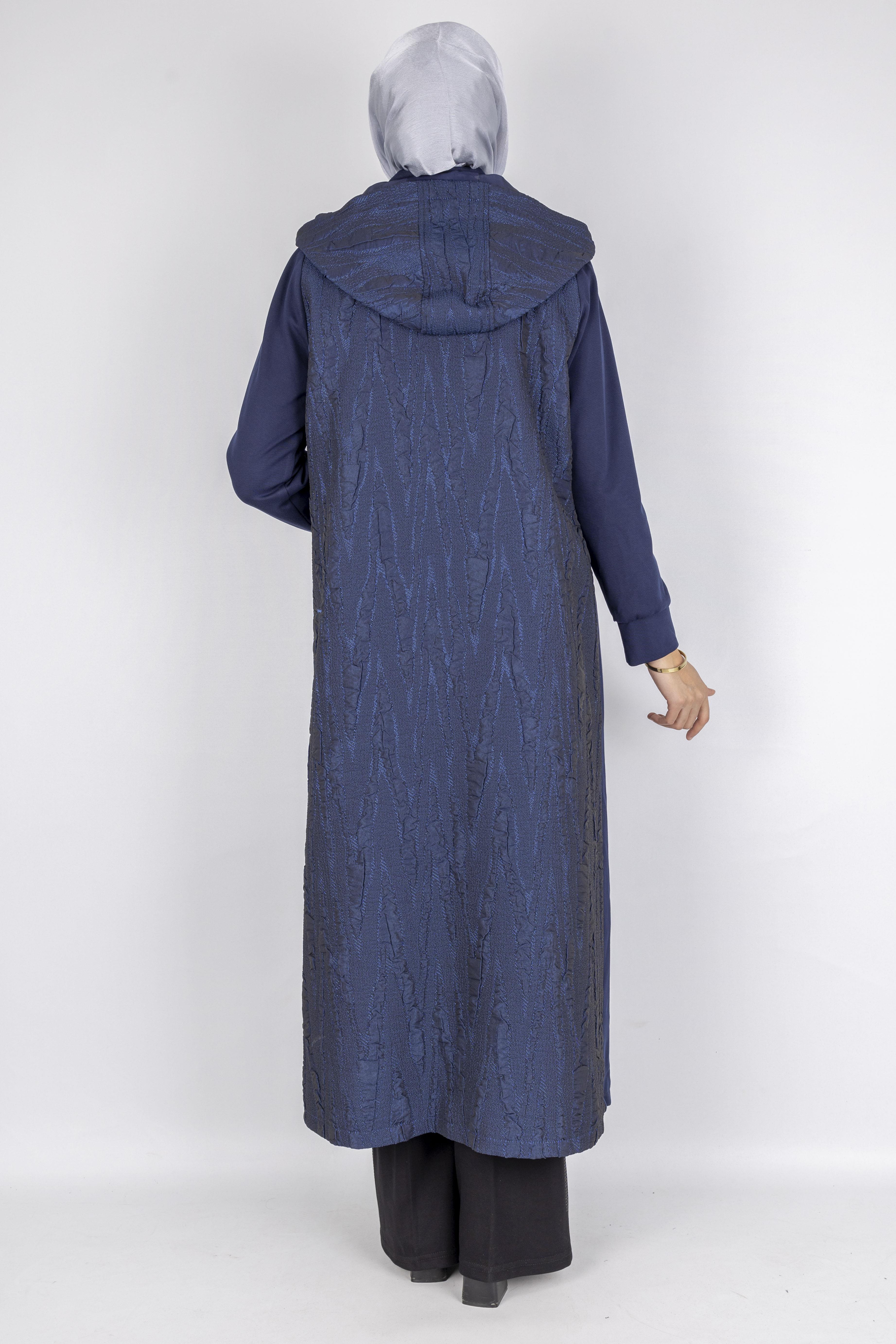 OTW1579 Şık Simli Tesettür Kap Lacivert