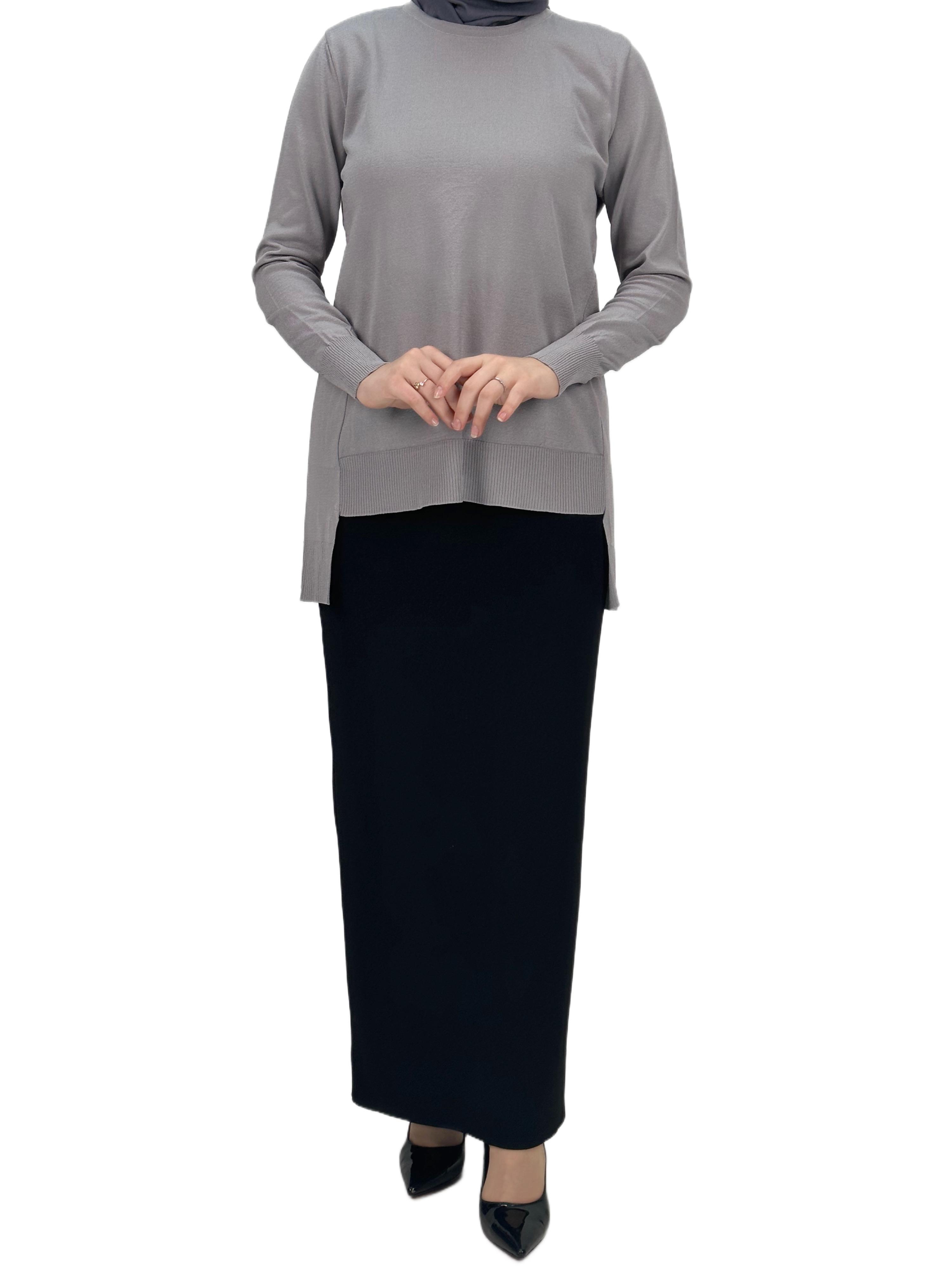 OTW1666 Merserize Triko Bluz Gri