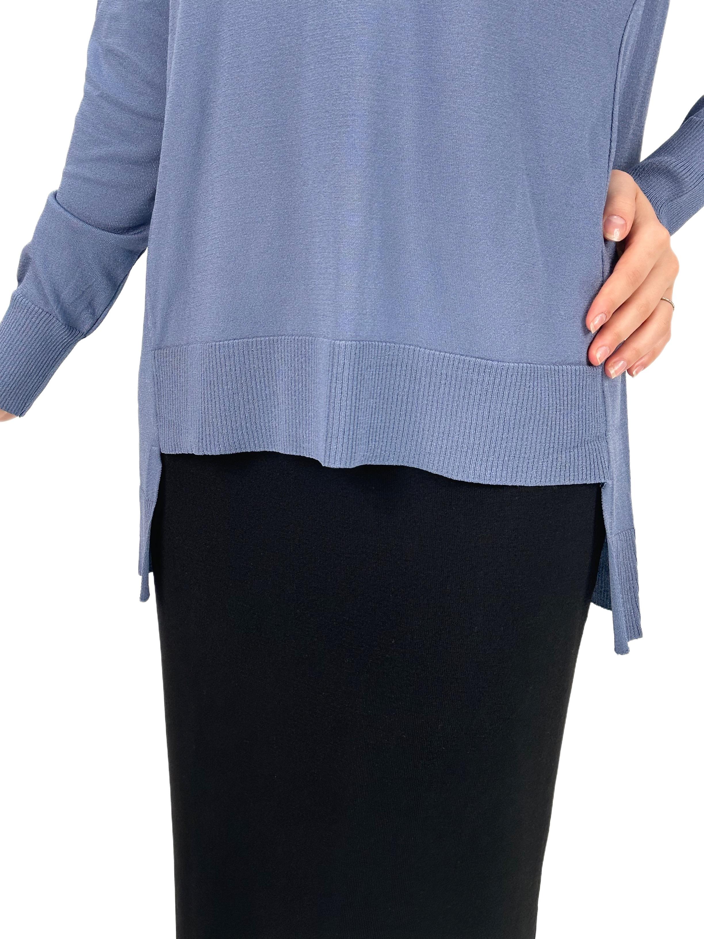 OTW1666 Merserize Triko Bluz İndigo