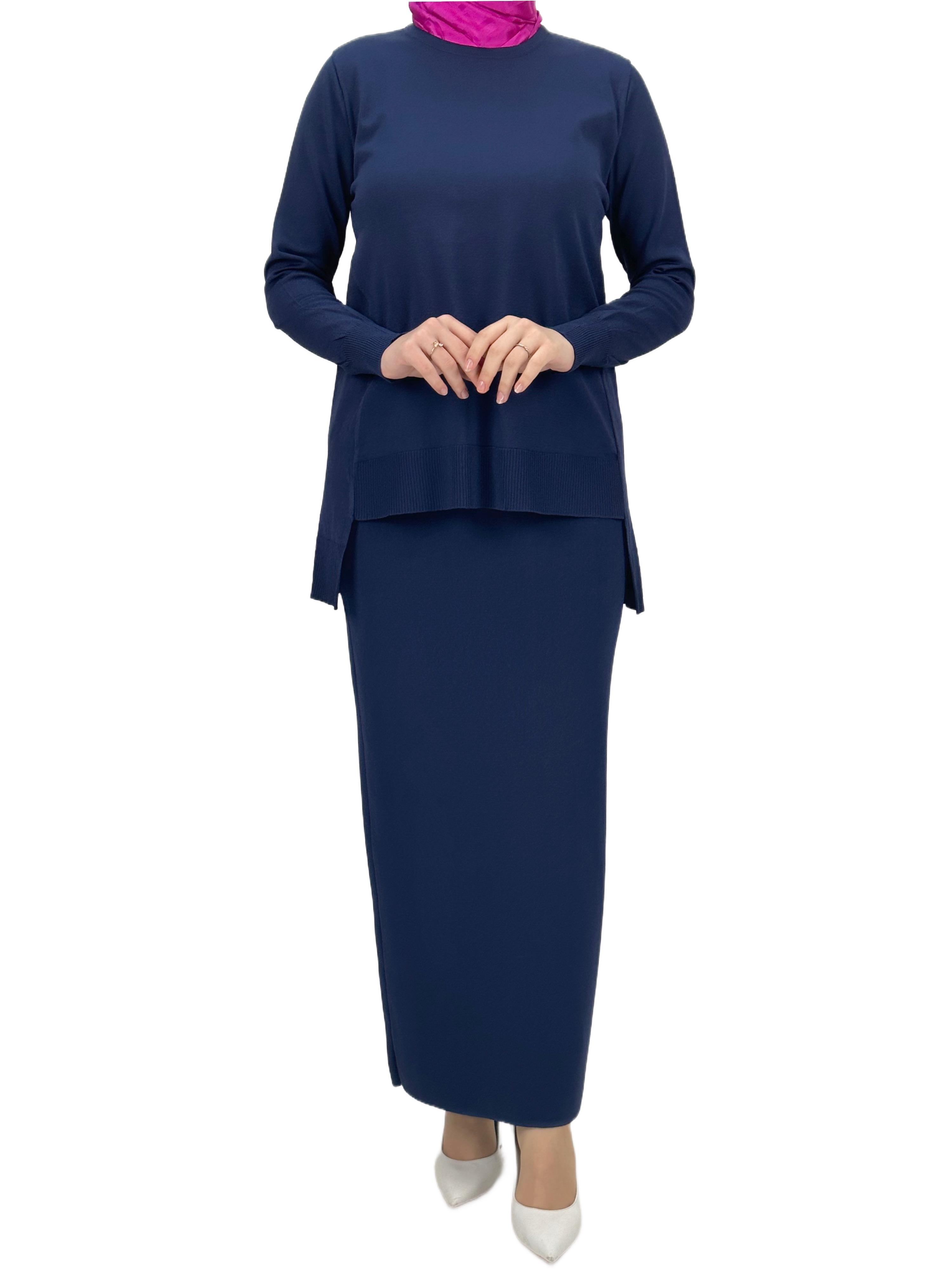 OTW1666 Merserize Triko Bluz Lacivert