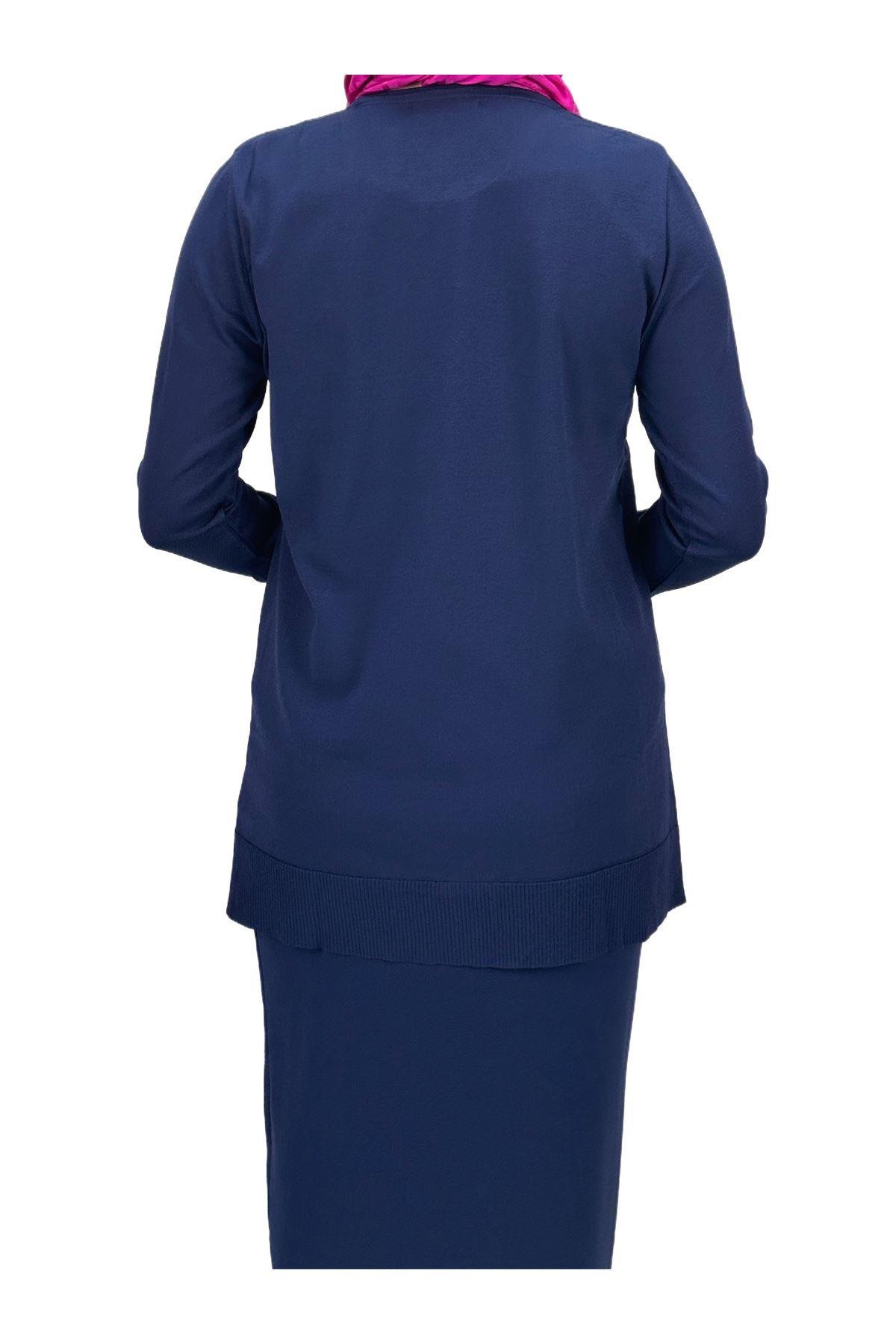 OTW1666 Merserize Triko Bluz Lacivert