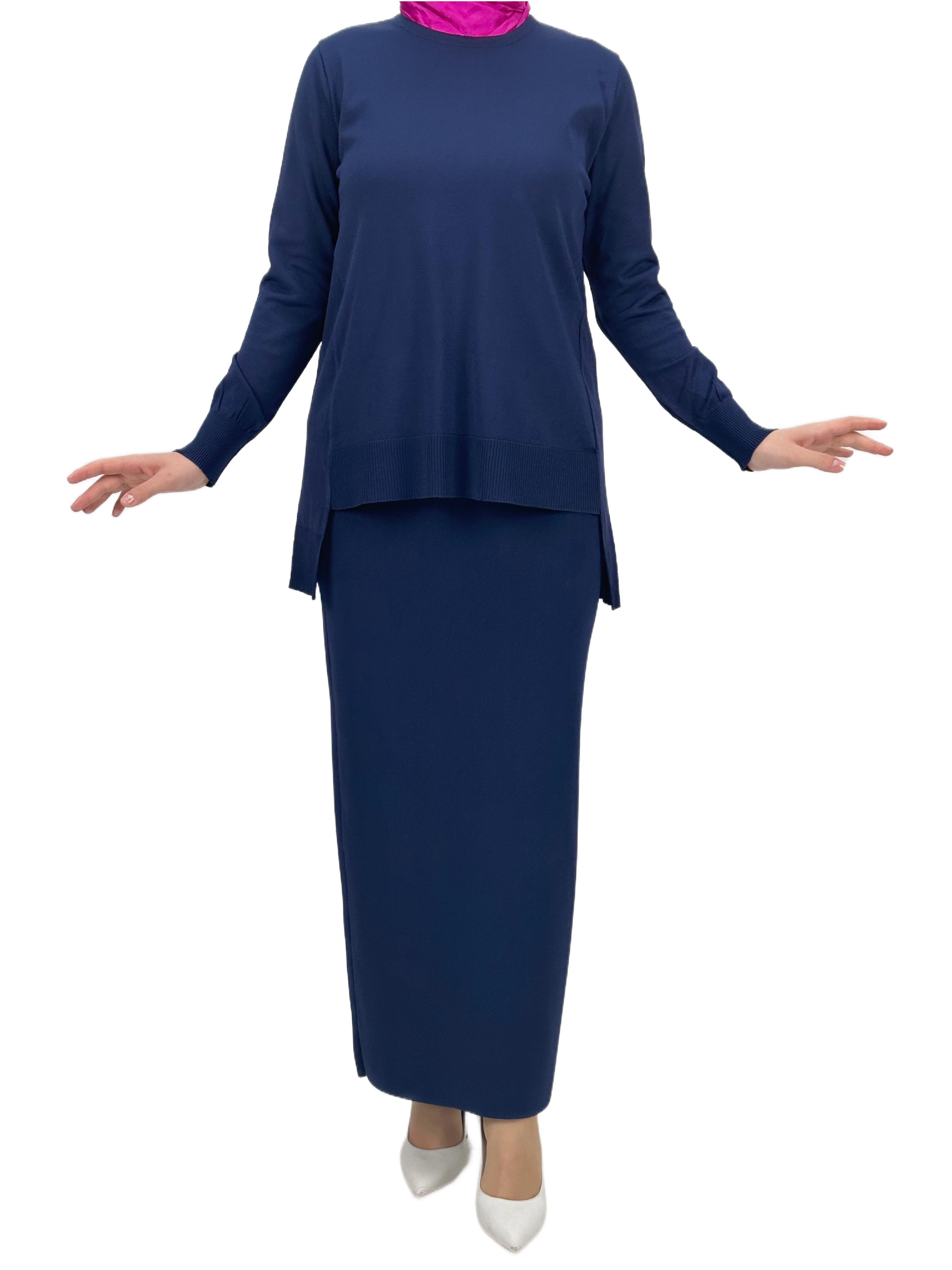 OTW1666 Merserize Triko Bluz Lacivert