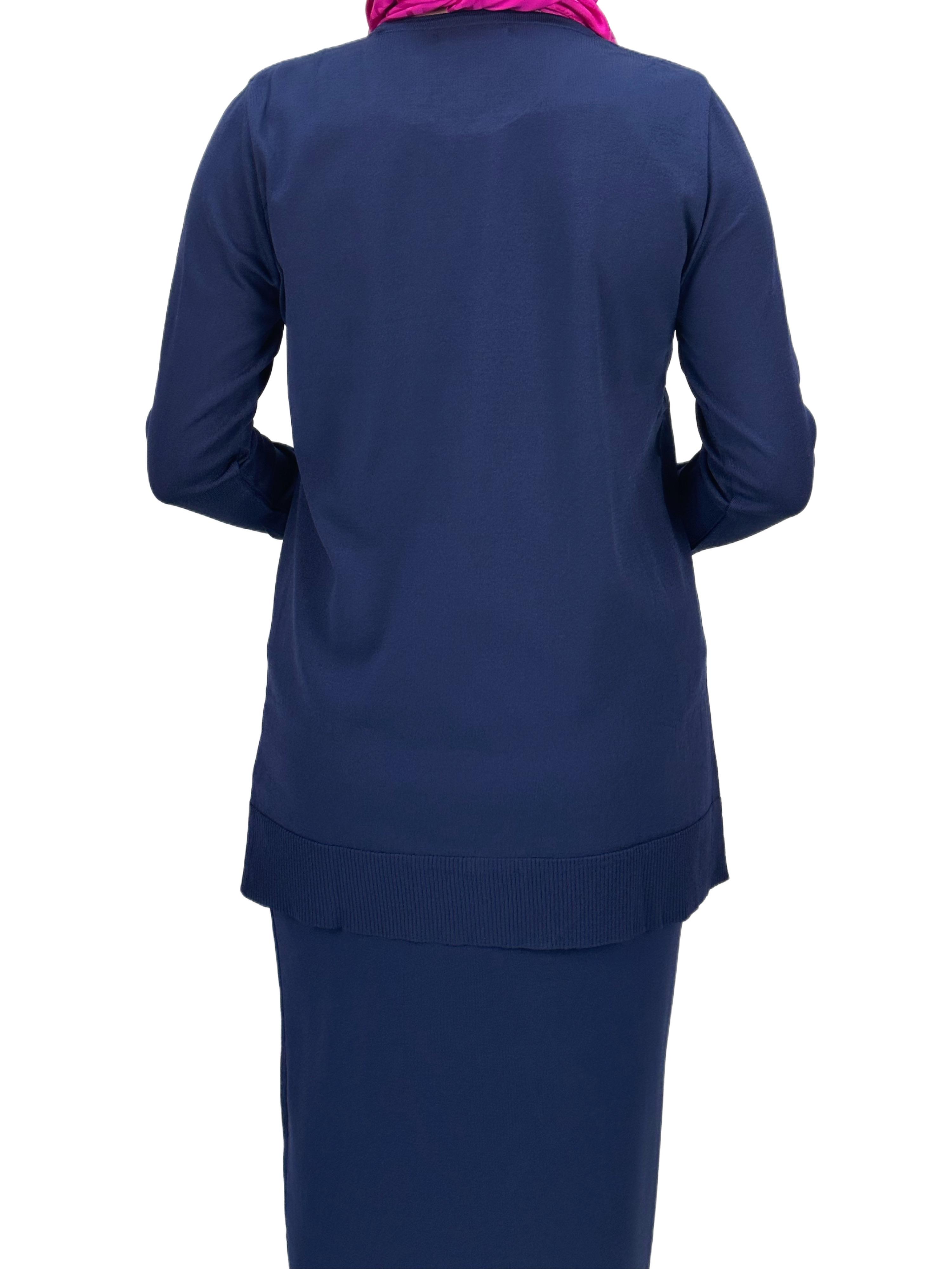 OTW1666 Merserize Triko Bluz Lacivert