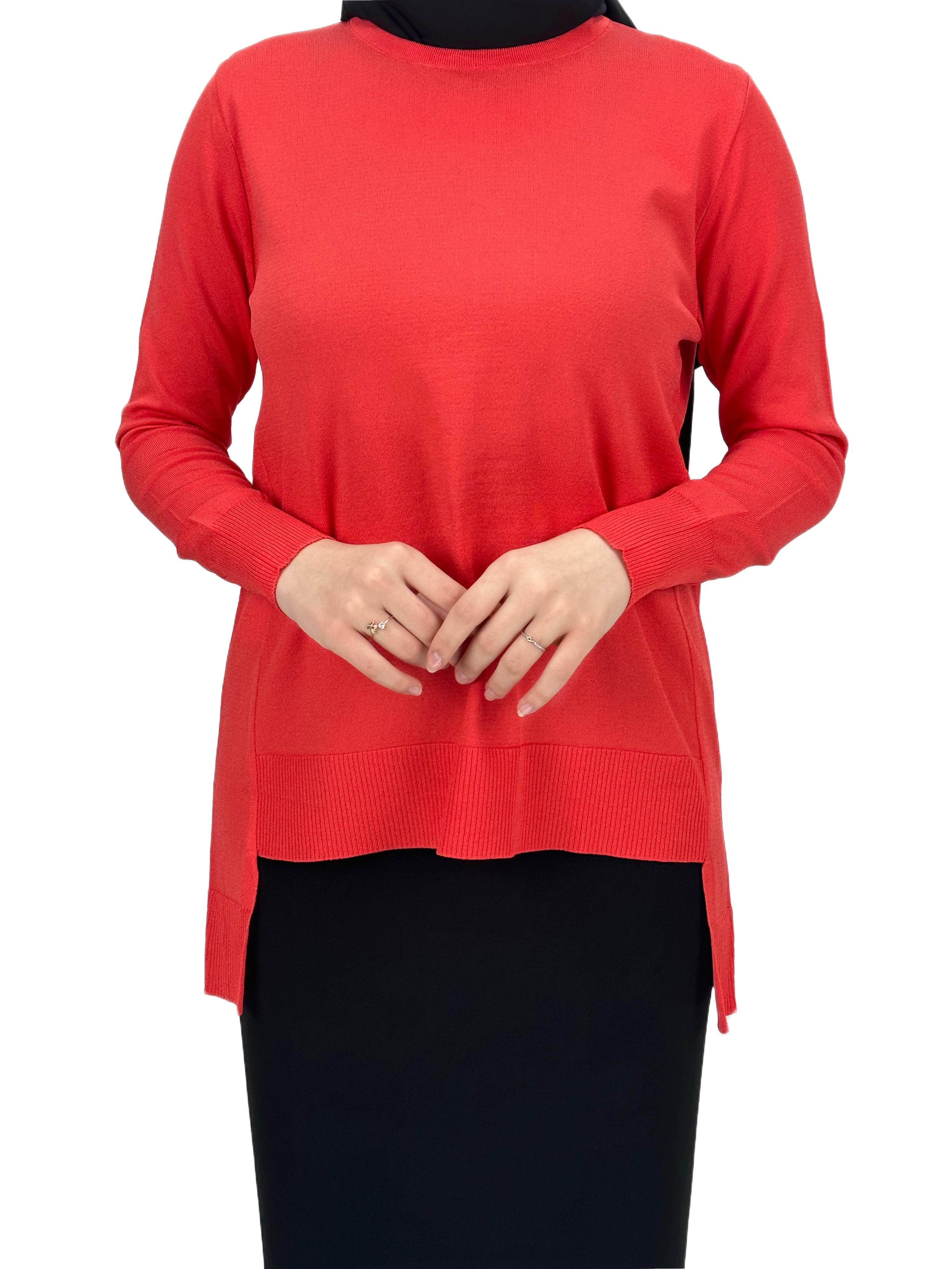 OTW1666 Merserize Triko Bluz Mercan