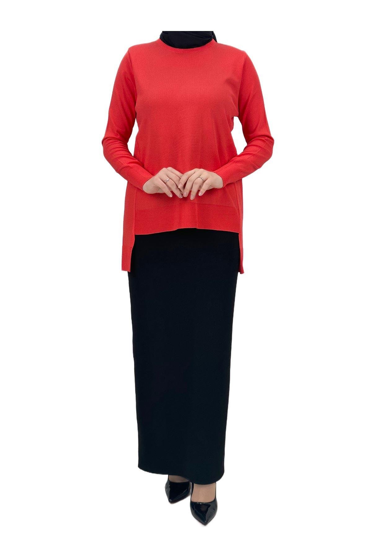 OTW1666 Merserize Triko Bluz Mercan