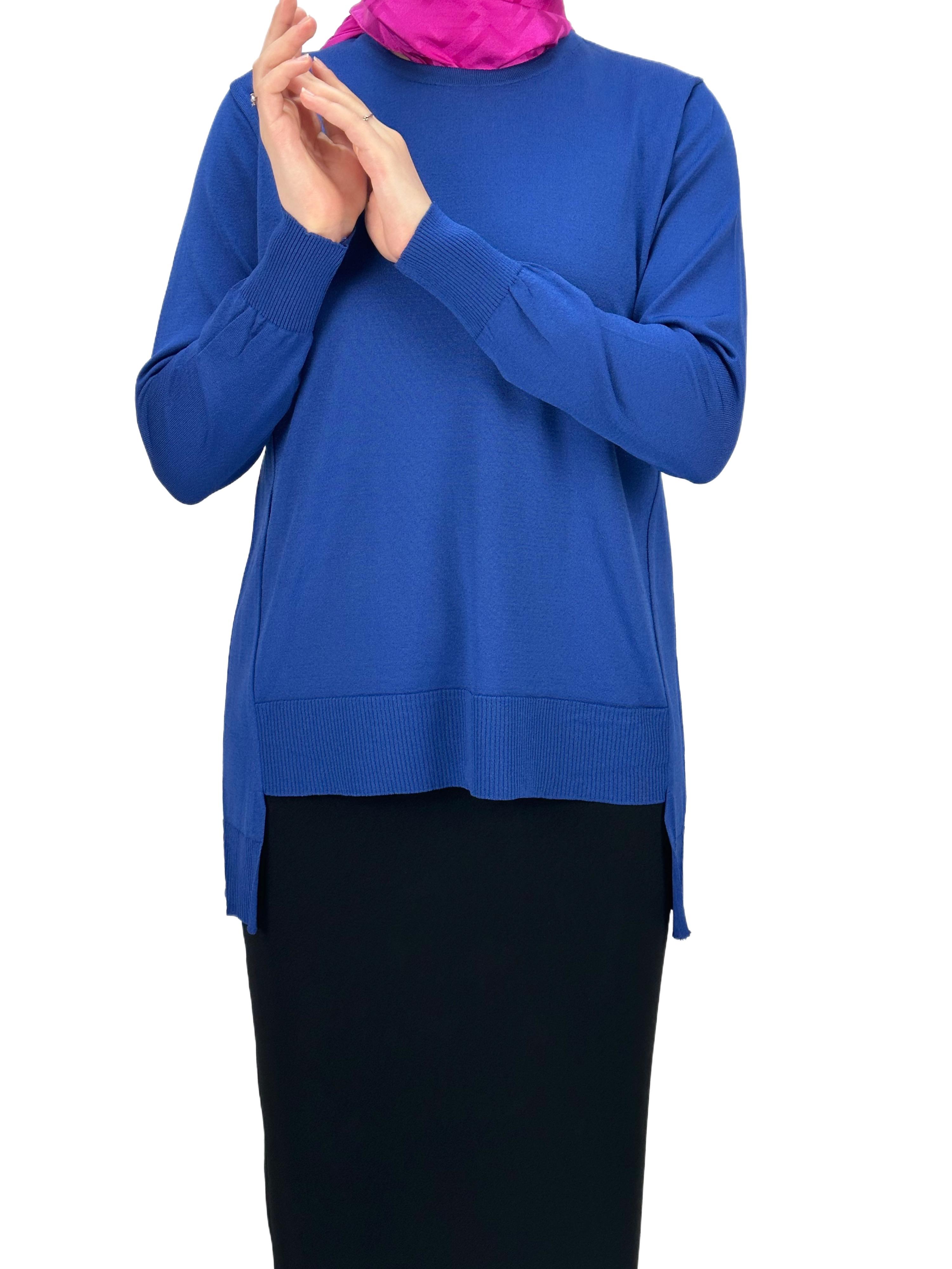 OTW1666 Merserize Triko Bluz Saks