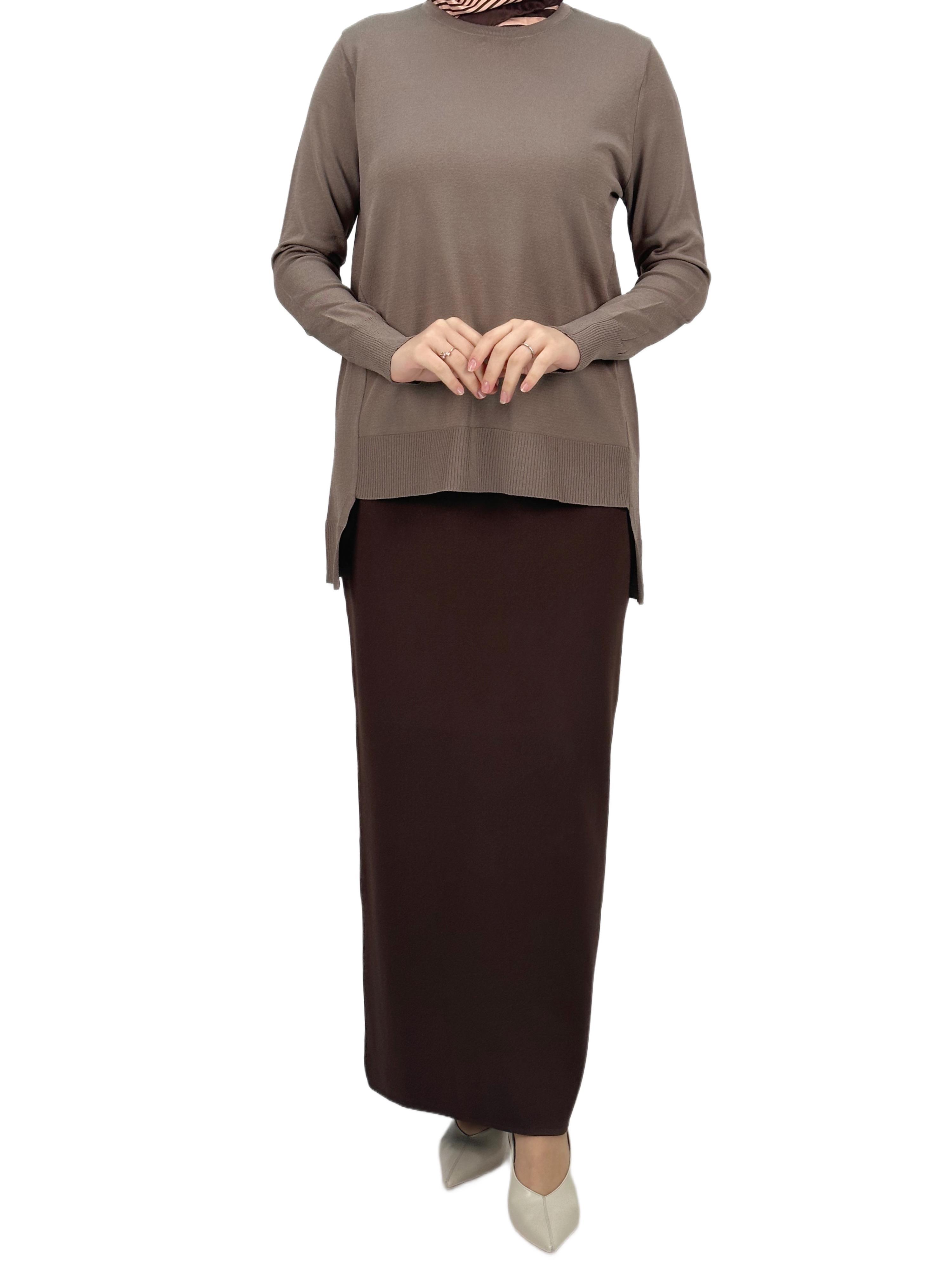 OTW1666 Merserize Triko Bluz Vizon