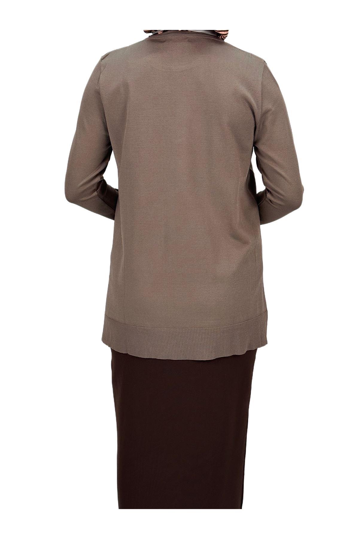OTW1666 Merserize Triko Bluz Vizon