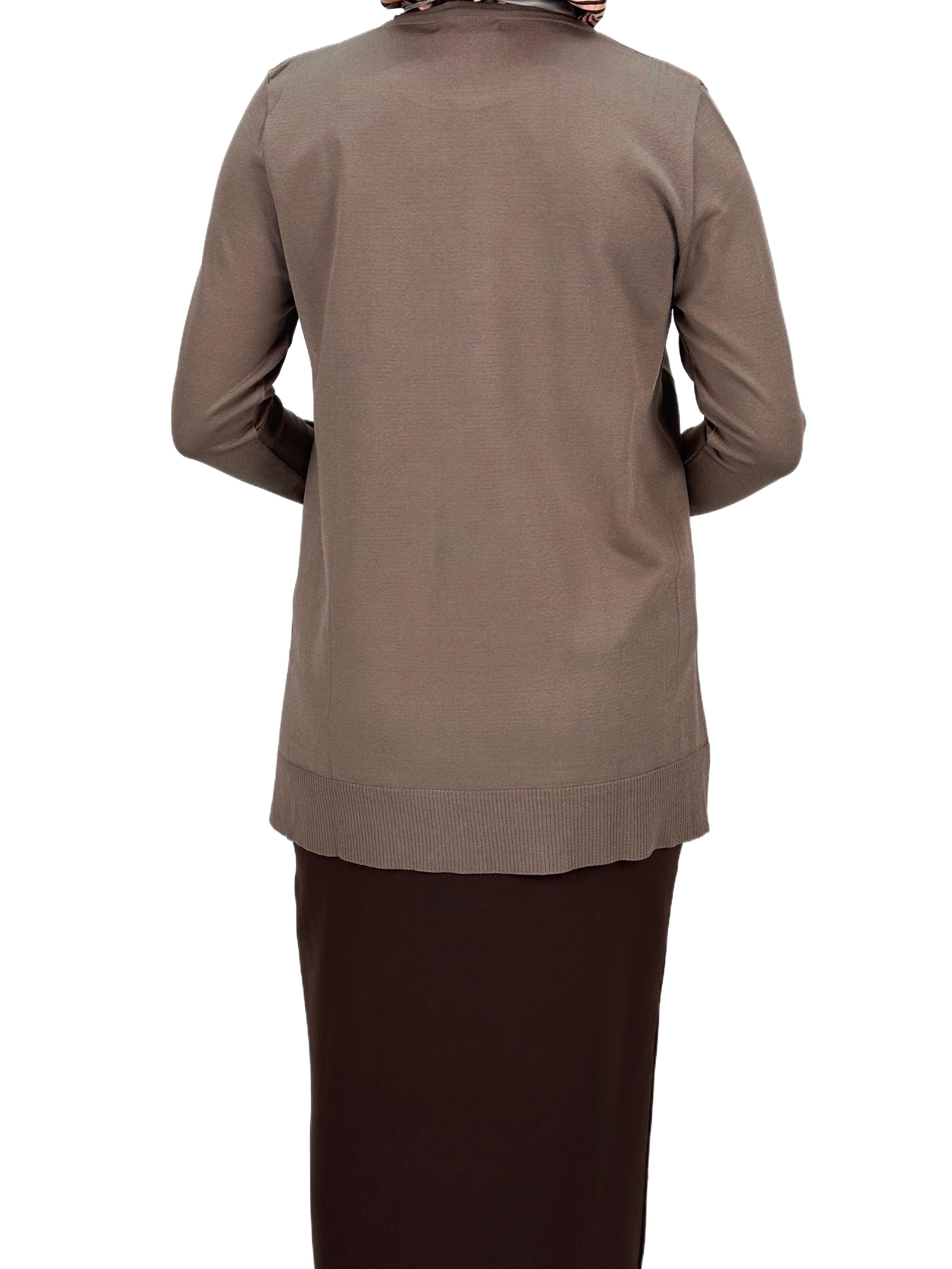 OTW1666 Merserize Triko Bluz Vizon