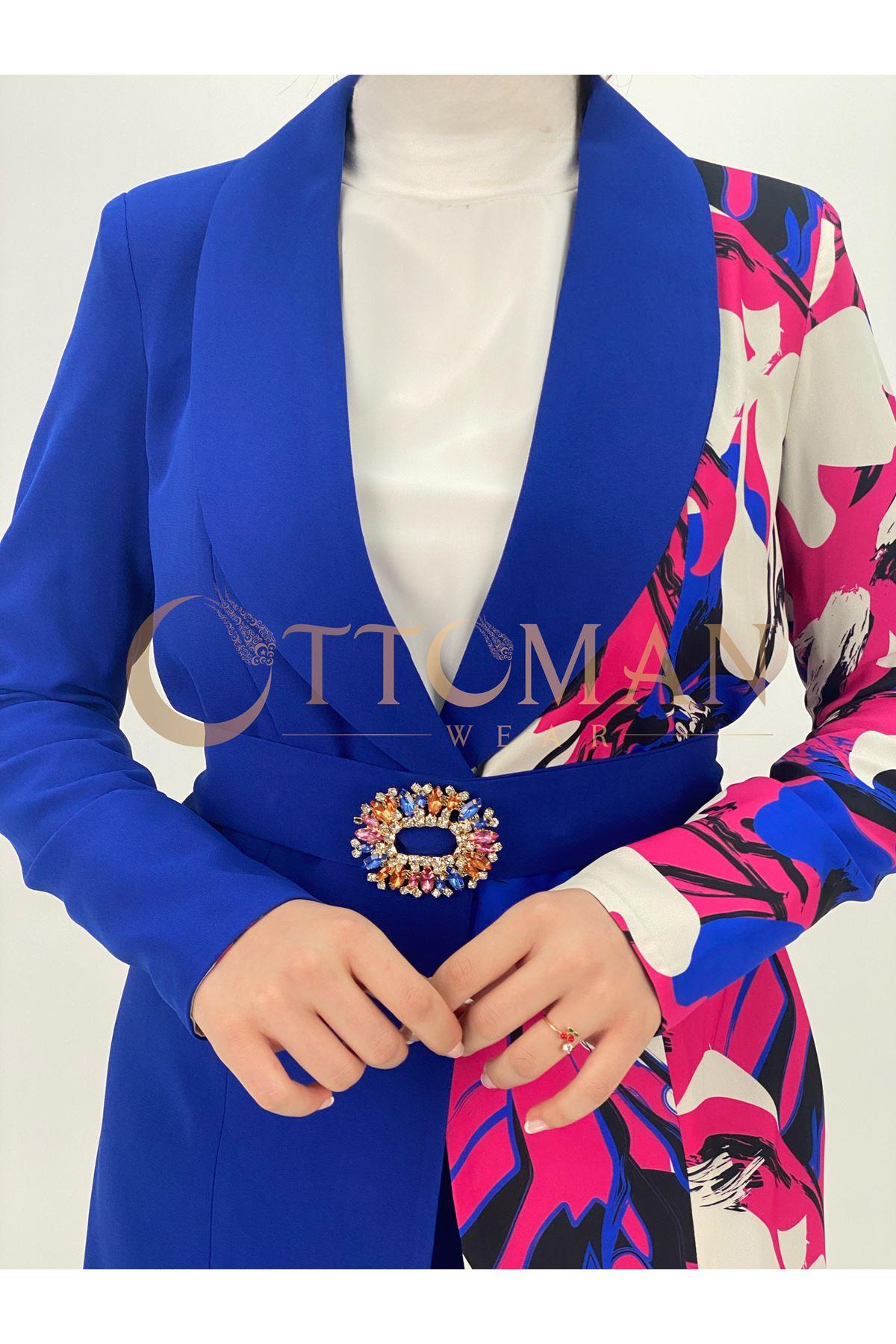 OTW1776 Pantolonlu Takım Saks