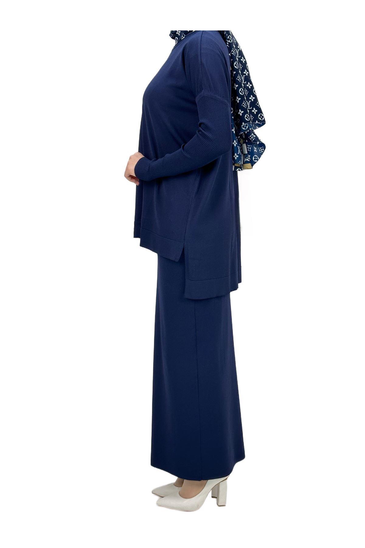 OTW1929 Merserize Triko Bluz Lacivert