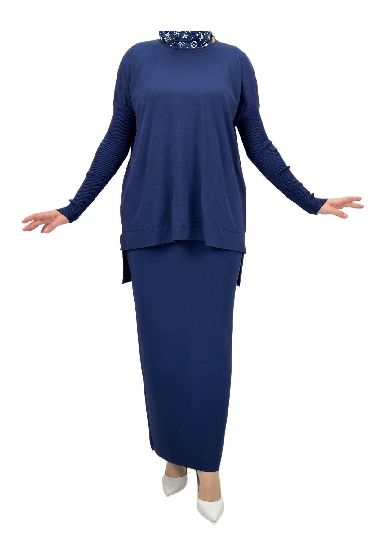 OTW1929 Merserize Triko Bluz Lacivert