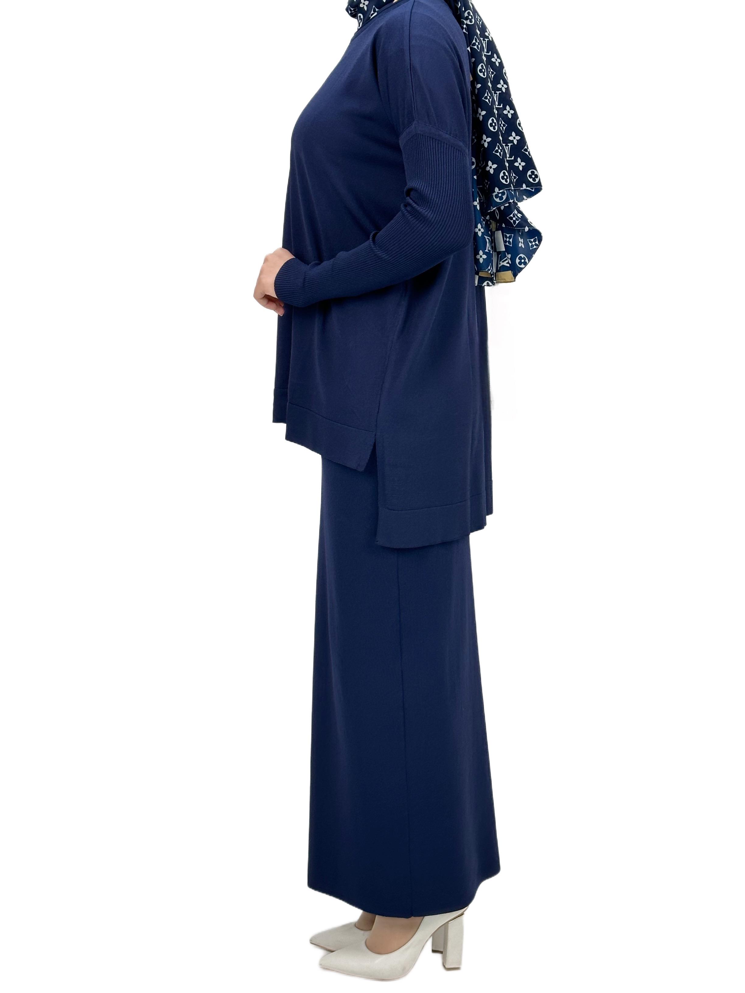 OTW1929 Merserize Triko Bluz Lacivert