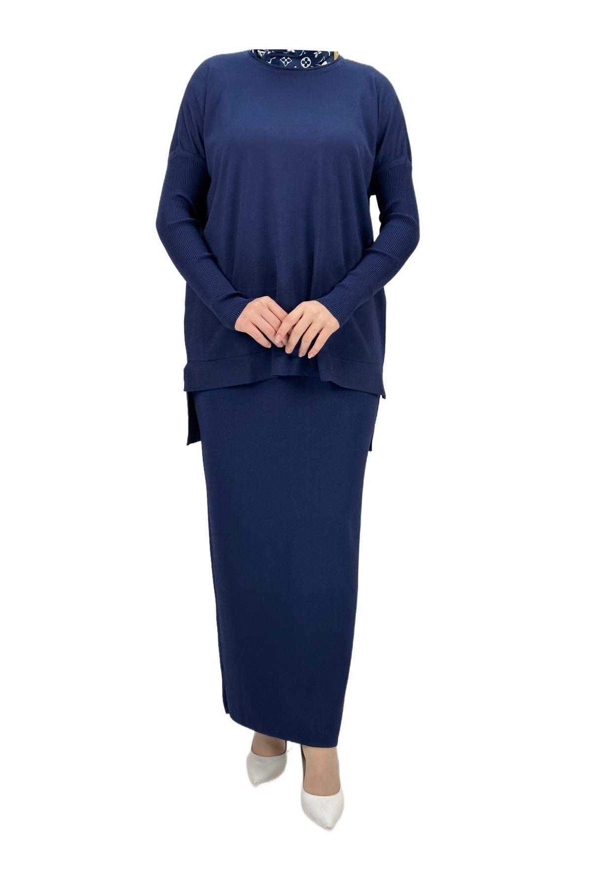 OTW1929 Merserize Triko Bluz Lacivert