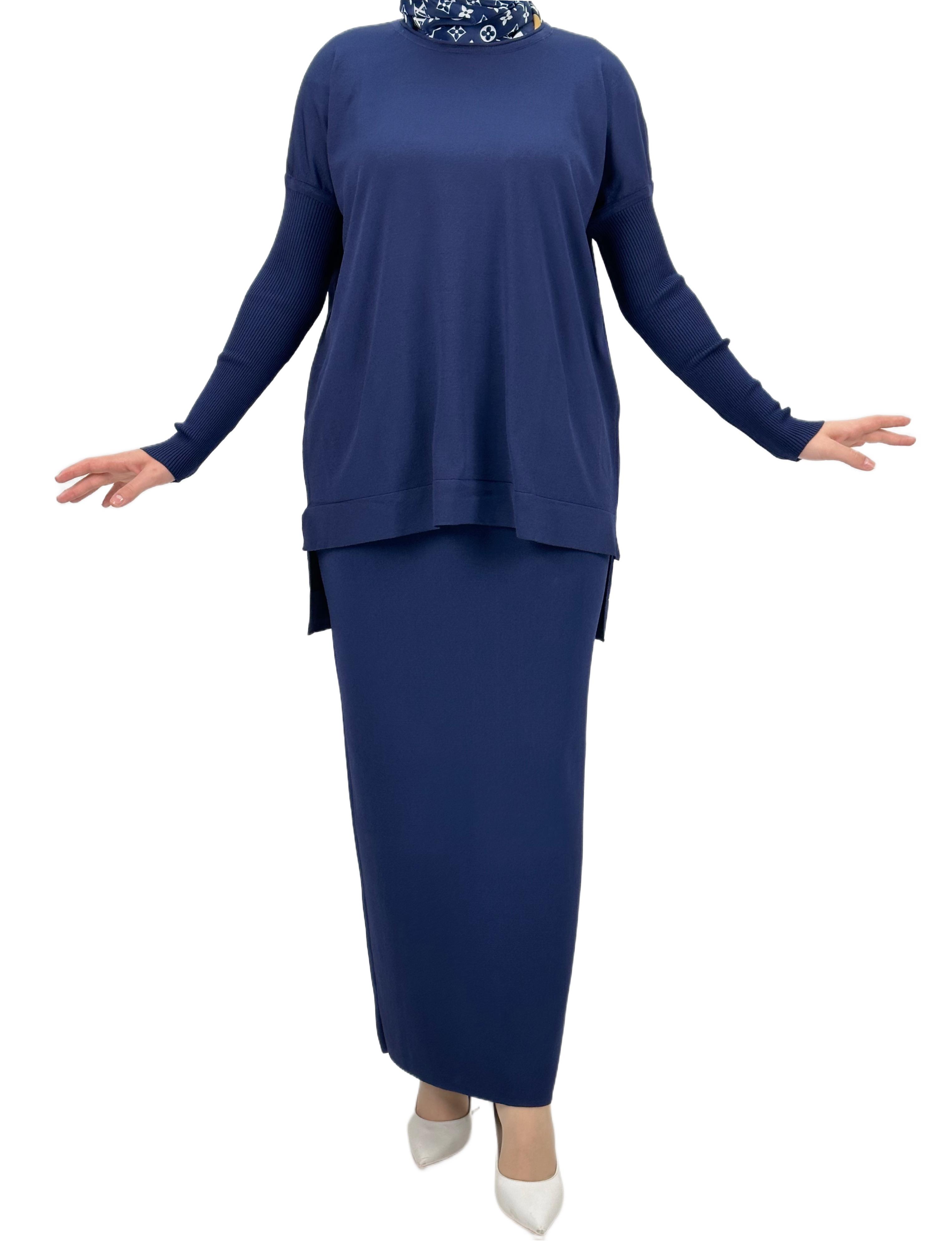 OTW1929 Merserize Triko Bluz Lacivert